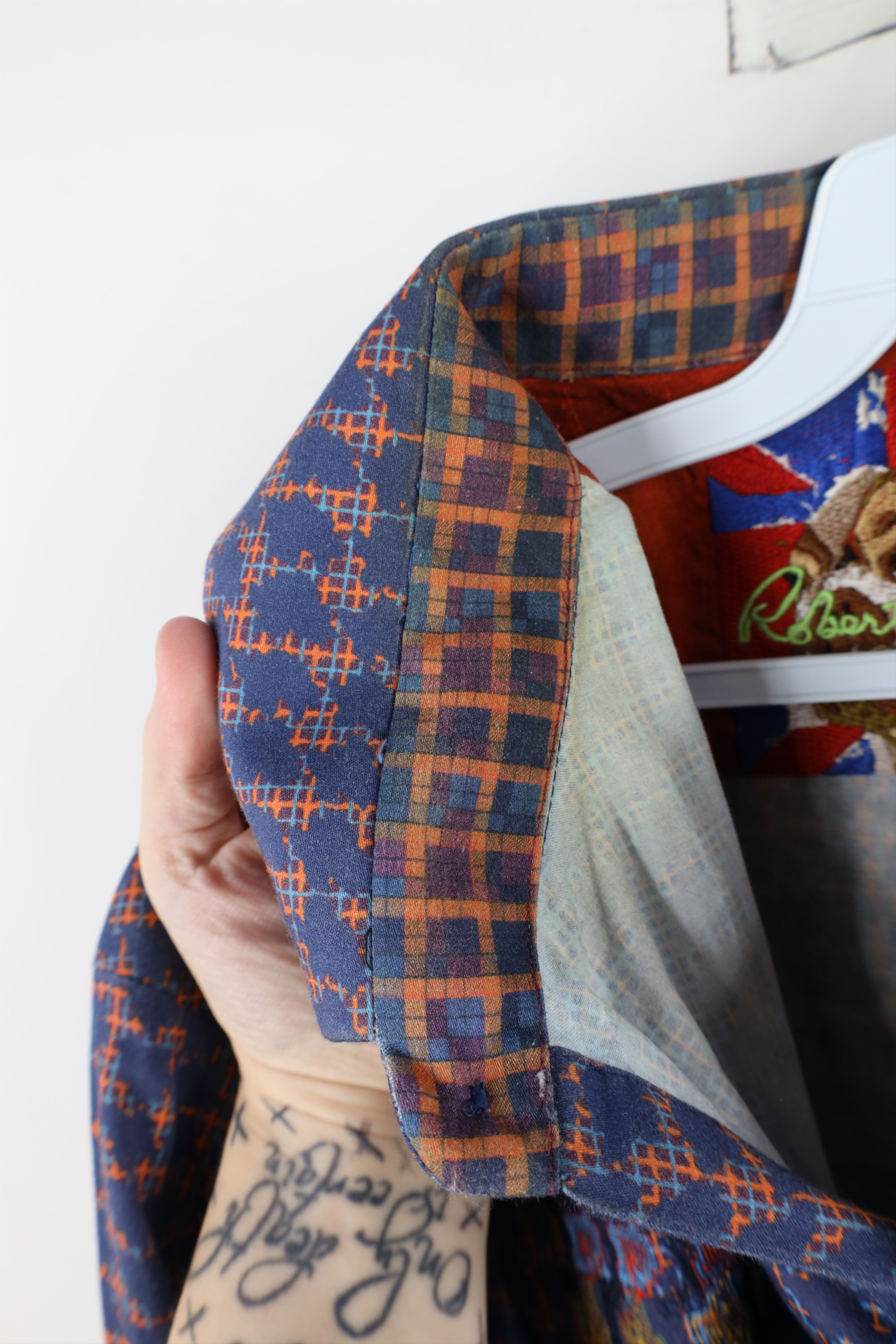 Robert Graham × Vintage Robert Graham Rainbow Patchwork Houndstooth Button Shirt Size US XXL / EU 58 / 5 - 6 Thumbnail