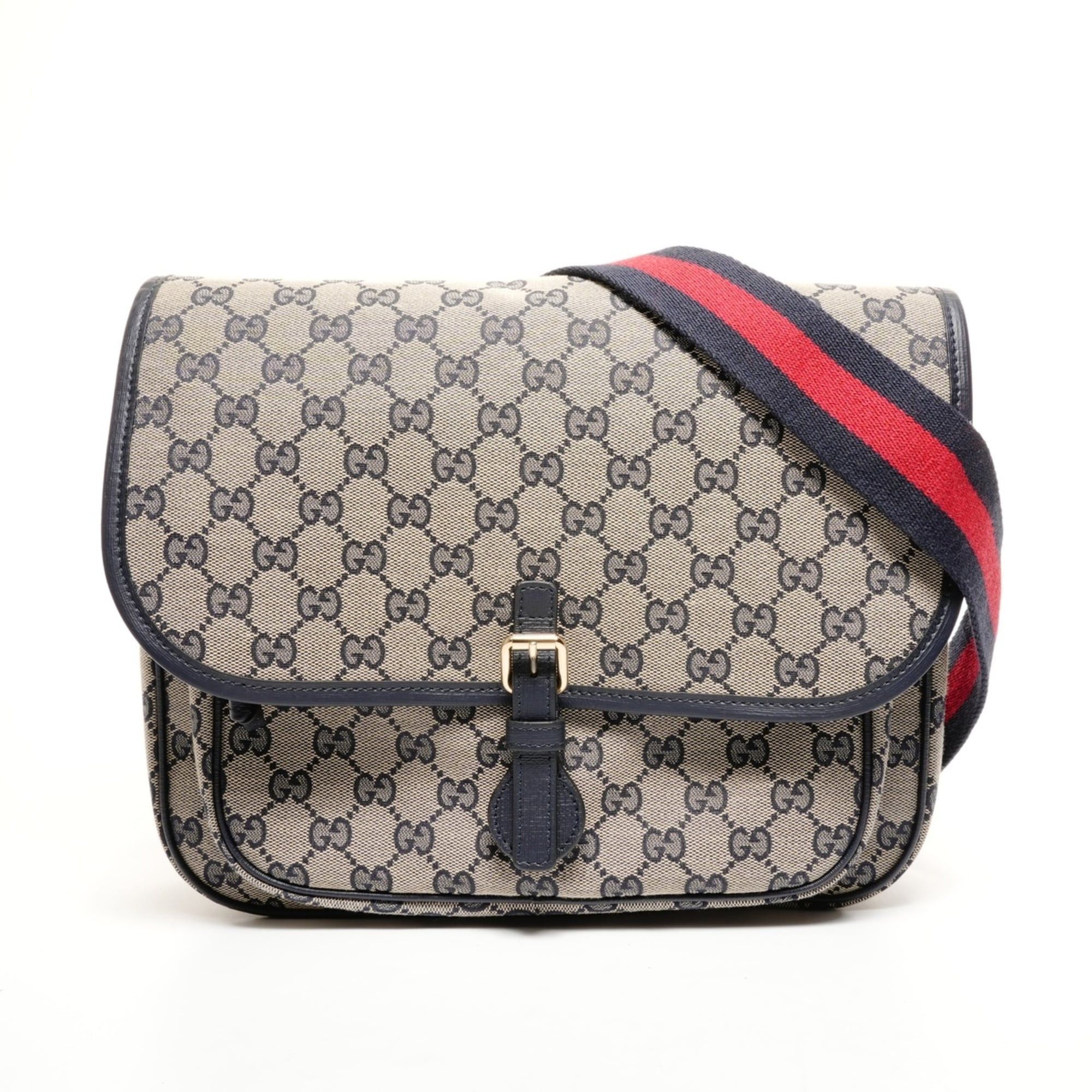 Gucci Gucci GG Canvas Messenger Bag 793823 Navy/Beige Shoulder Size ONE SIZE - 1 Thumbnail