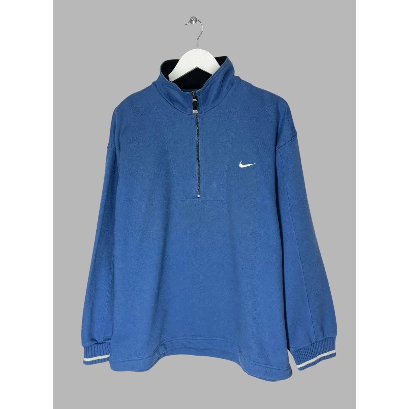 Nike Vintage Nike EHC Kloten 1/4 Zip Sweatshirt Blue Mens Pullover Size US L / EU 52-54 / 3 - 2 Thumbnail