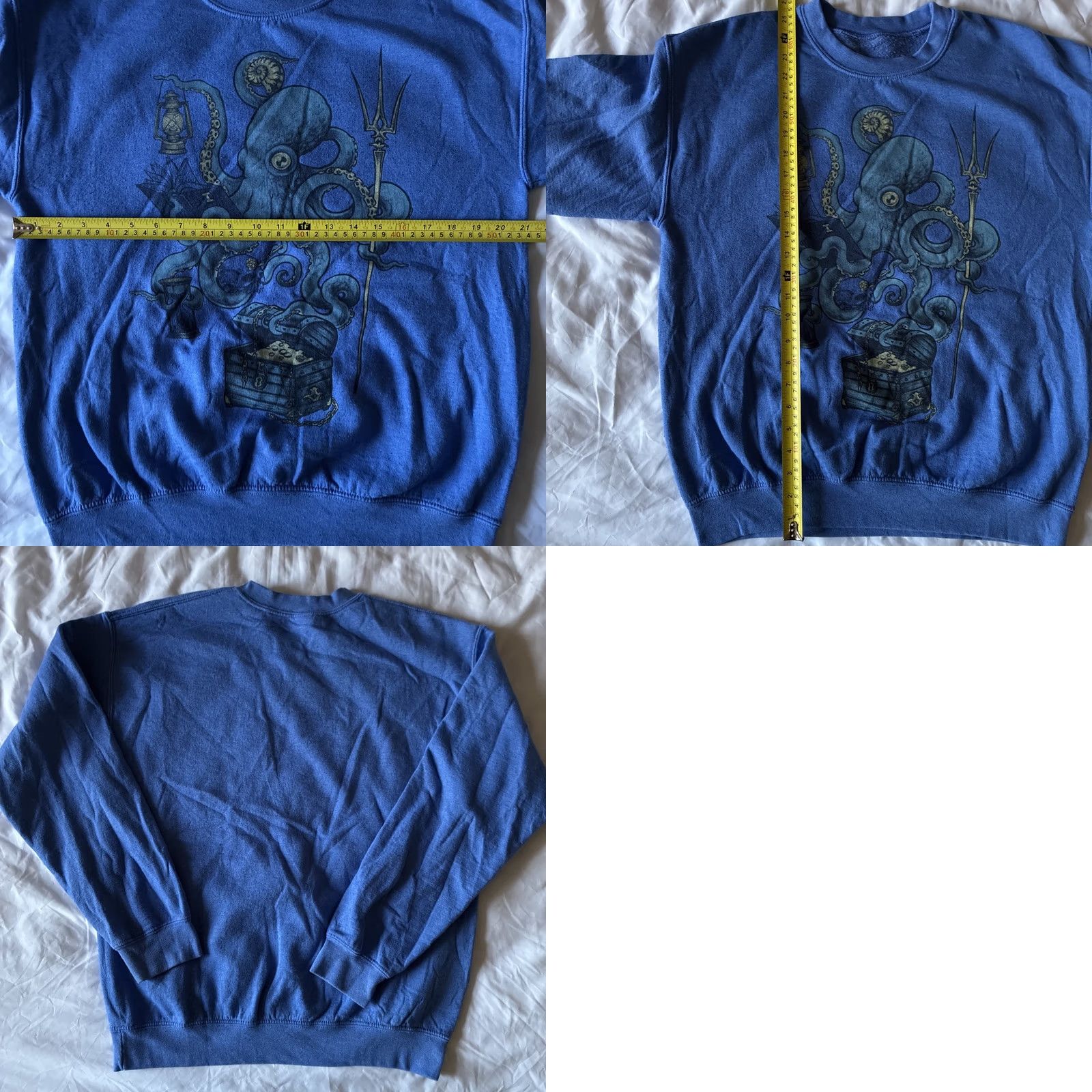 Vintage CURBSIDE Octopus Sweater Mens Medium Blue Crew Neck Pullover Cotton Polyester Size US M / EU 48-50 / 2 - 8 Thumbnail