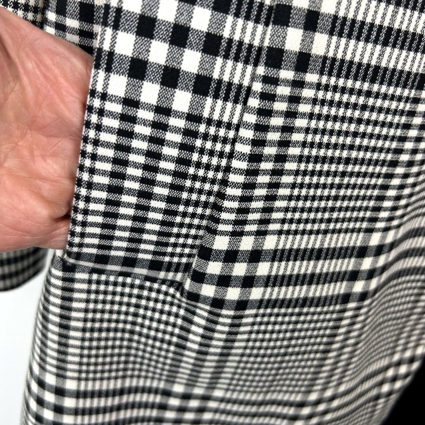 Vintage Carolina Belle Plaid Jacket Womens L Long Black Open Coat Business Casual Formal Travel Workwear Size L / US 10 / IT 46 - 8 Thumbnail