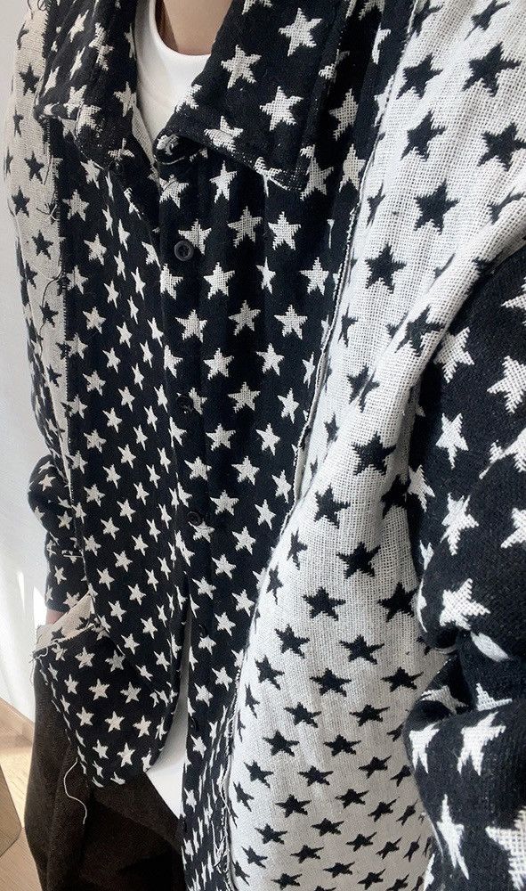 Japanese Brand × Vintage Avant garde y2k oversized distressed star panel shirt Size US XL / EU 56 / 4 - 4 Thumbnail
