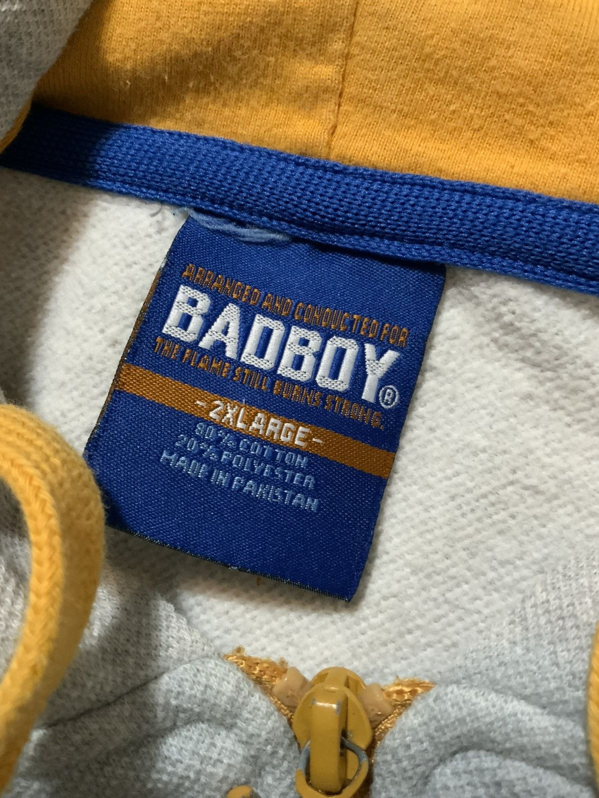 Vintage Vintage Y2K 2000s Bad Boy Waffle Knit Embroidered Zip Hoodie Size US XXL / EU 58 / 5 - 5 Thumbnail
