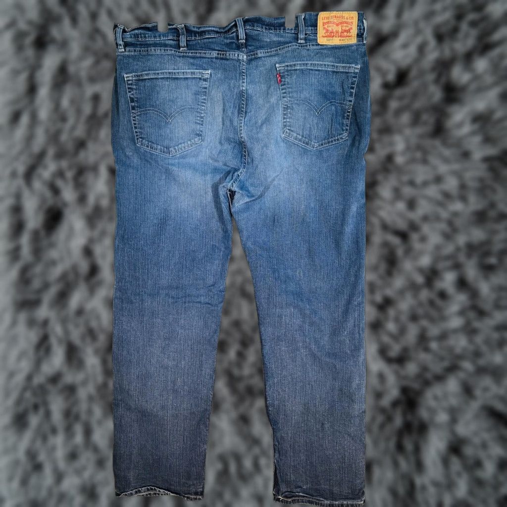 Levi's Levi's 505 Jeans Mens 42x32 Blue Medium Wash Straight Denim Zip Fly Mid Rise Size US 42 / EU 58 - 1 Thumbnail