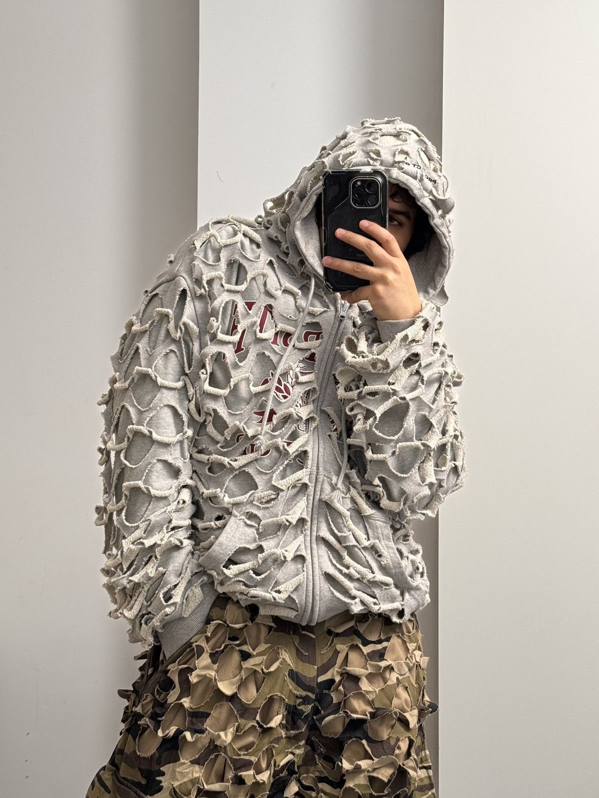 PROJECT G/R REVERSIBLE LASER CUT ZIP HOODIE | Grailed