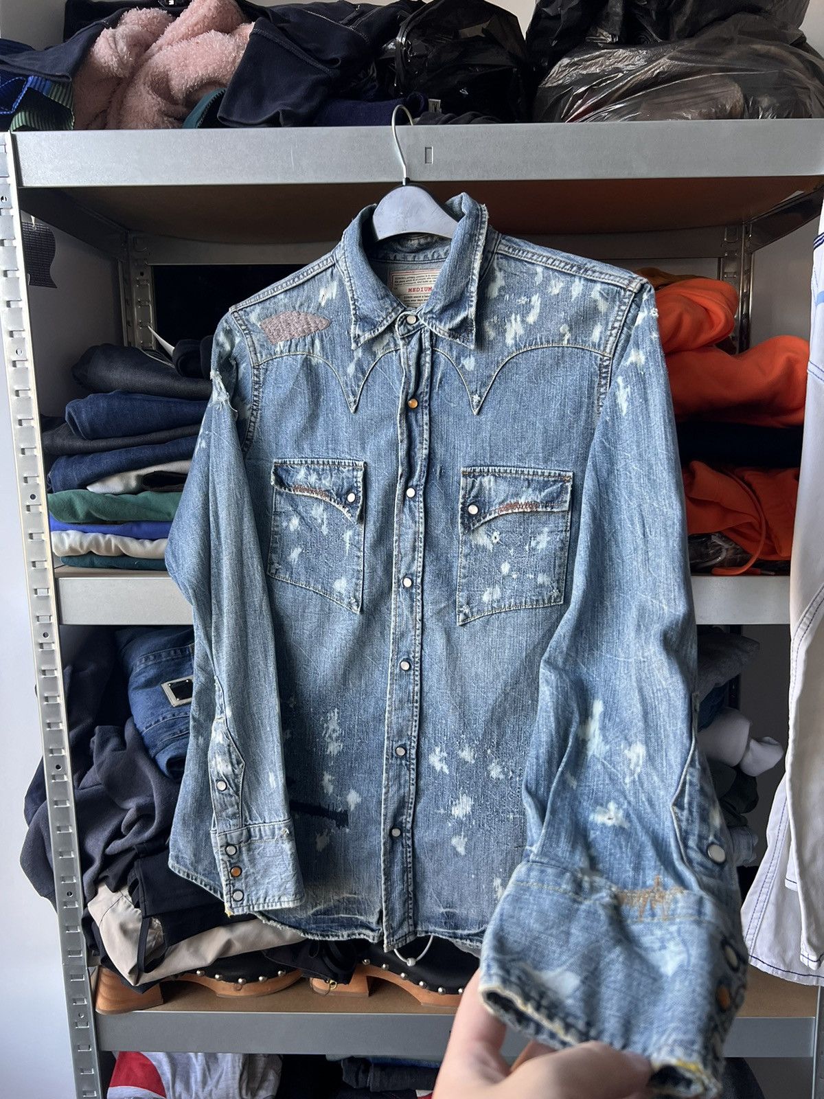 Edwin × Vintage Vintage Edwin Distressed Japanese Shirt Size US M / EU 48-50 / 2 - 2 Thumbnail