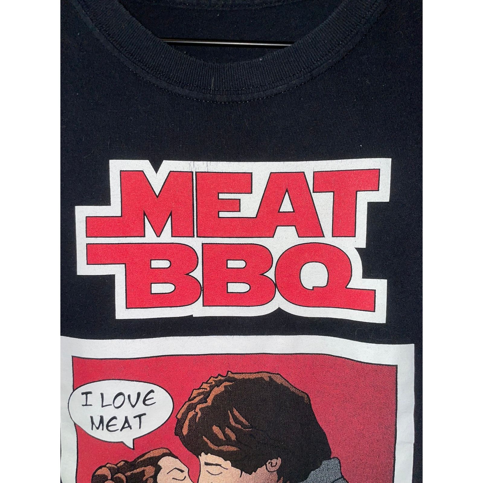 Vintage Meat BBQ Shirt I Love Meat Graphic Star Wars Punk band Tee Size US L / EU 52-54 / 3 - 5 Thumbnail