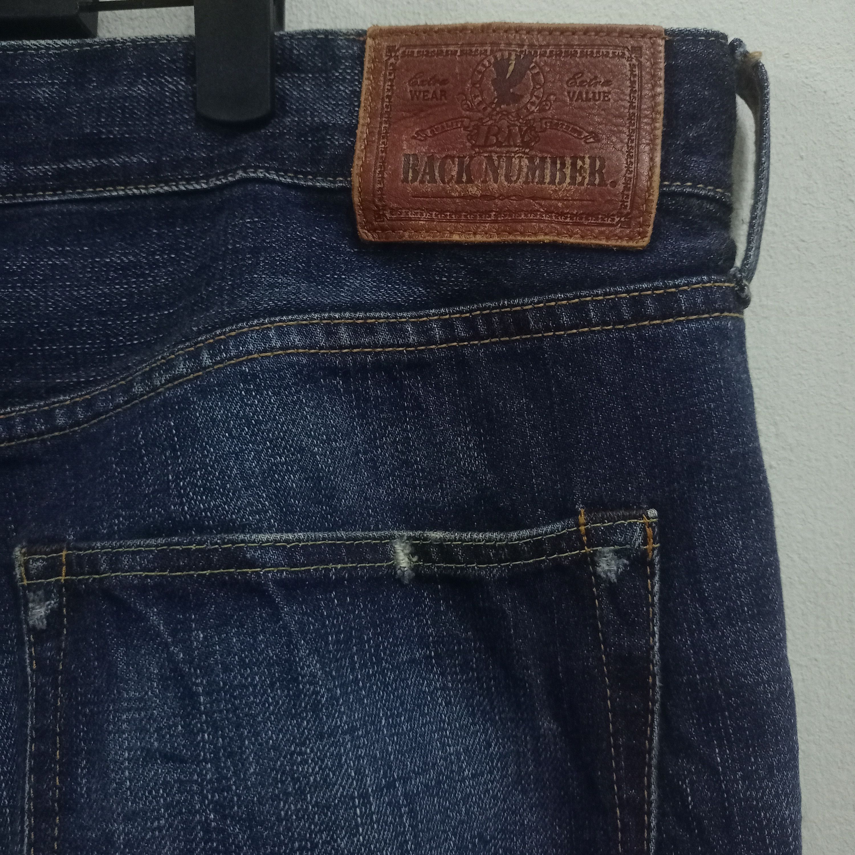 Japanese Brand Vintage Back Number Blue Wash Distressed Baggy Jeans 40x29 Size US 40 / EU 56 - 7 Thumbnail