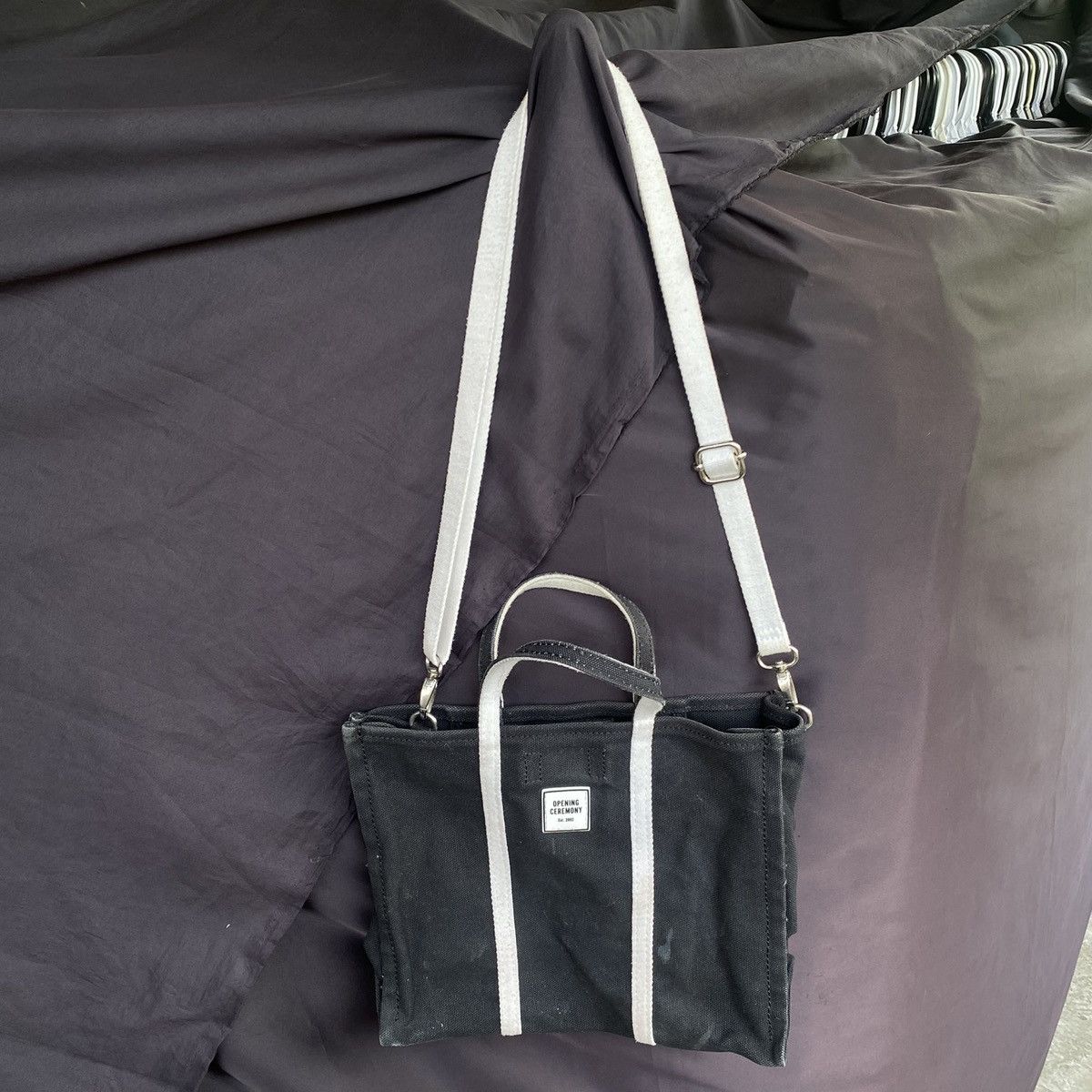 Opening Ceremony Opening ceremony womens trim canvas black white totebag Size ONE SIZE - 1 Thumbnail