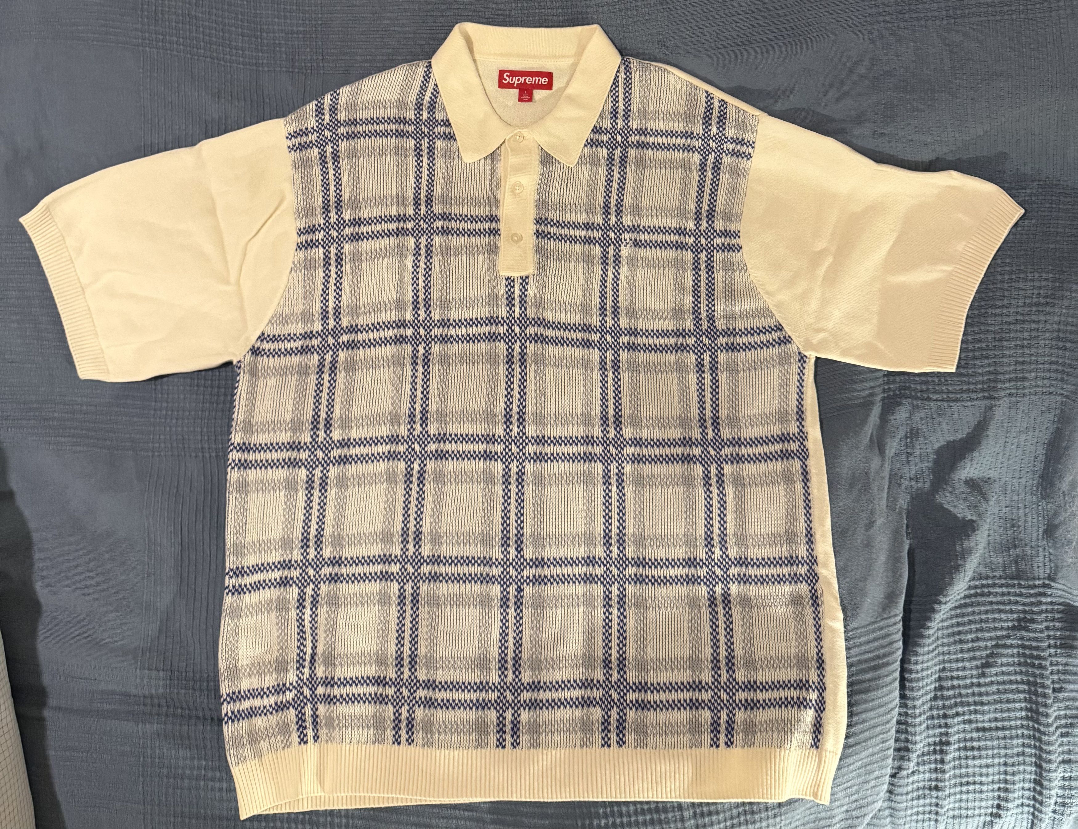 Supreme Plaid Knit S/S Polo Size US L / EU 52-54 / 3 - 2 Thumbnail