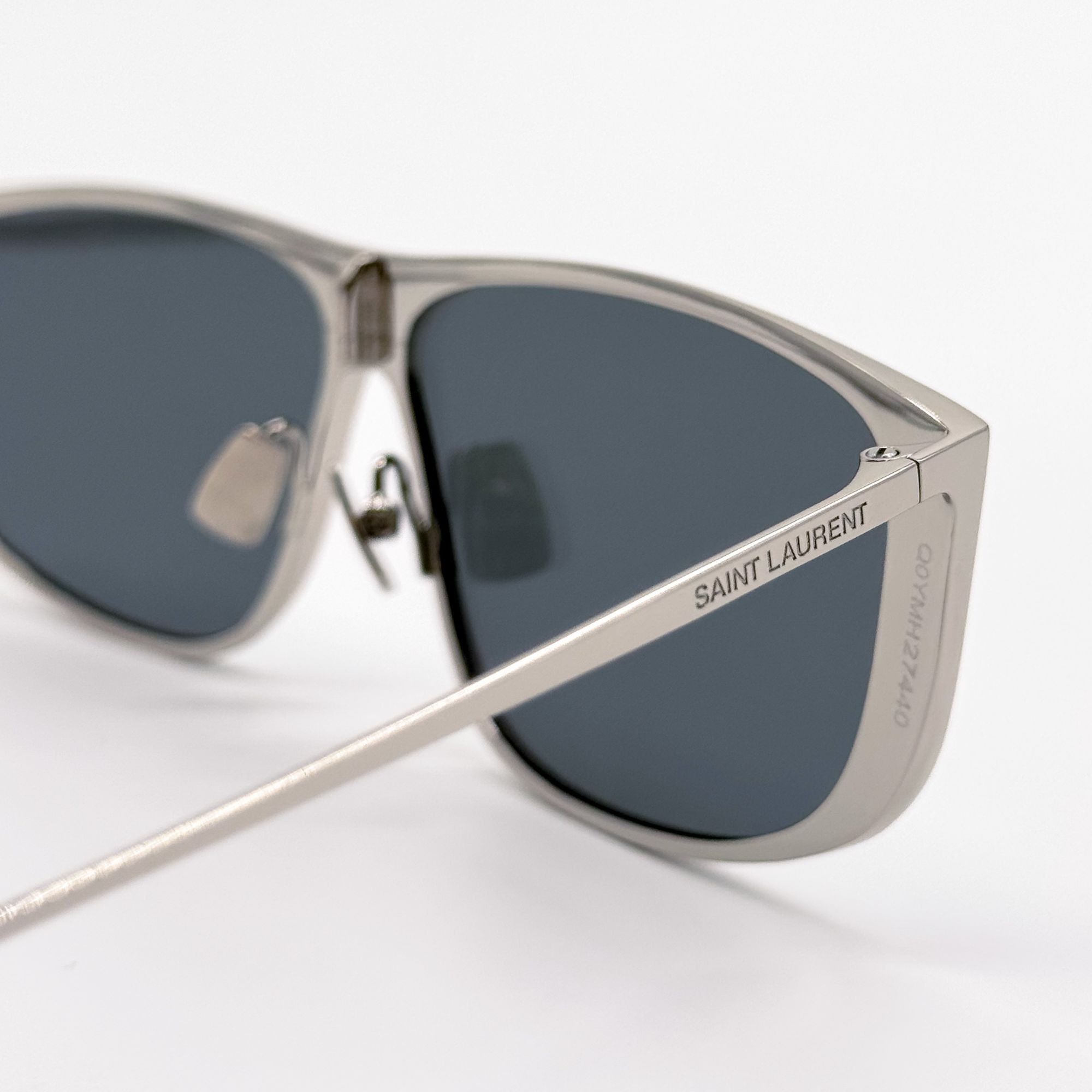 Saint Laurent Paris NEW SAINT LAURENT SL605 LUNA 003 SHIELD METAL SILVER SUNGLAS Size ONE SIZE - 8 Thumbnail