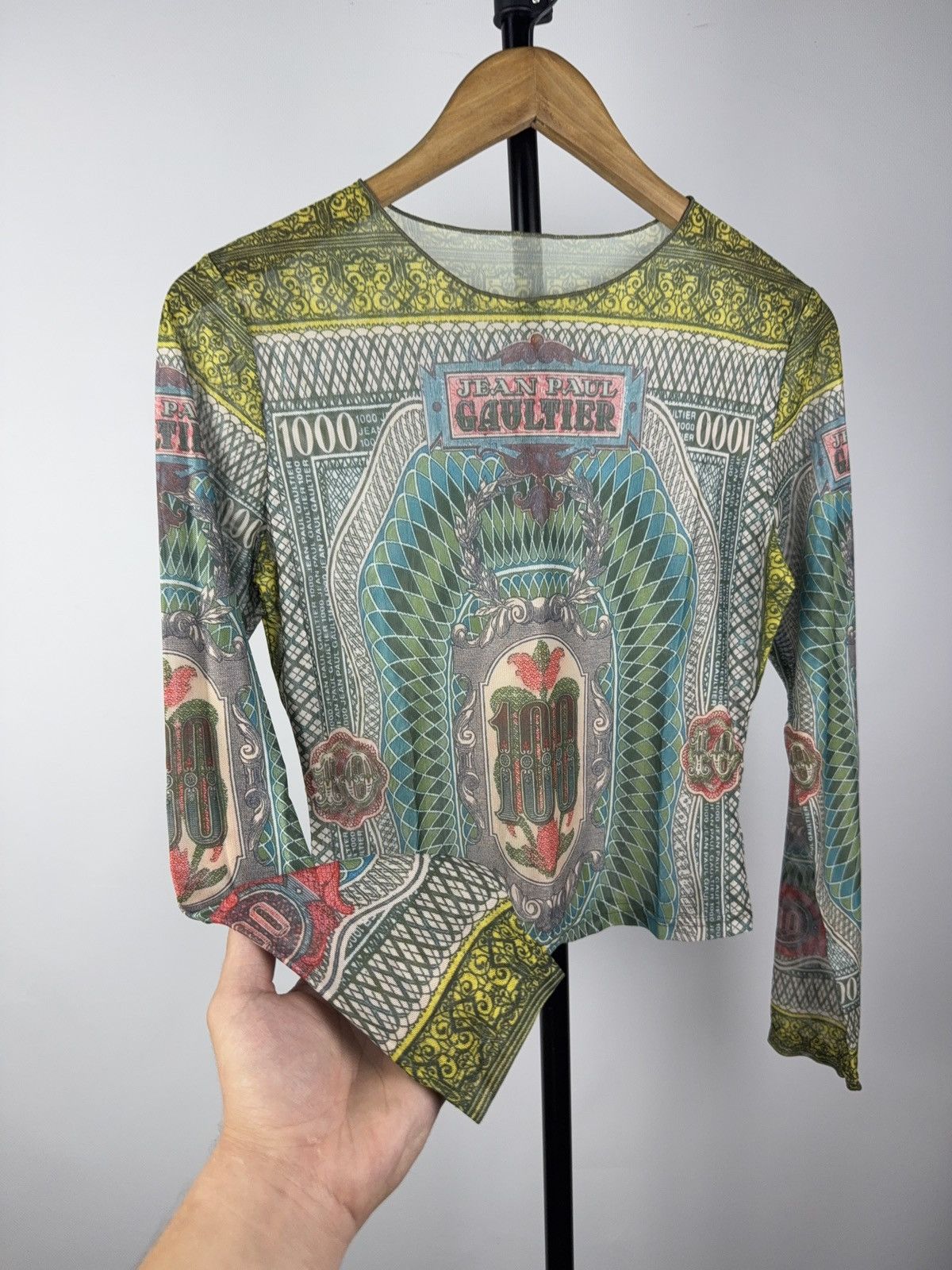Vintage Sexy Darkness Avant Garde Tattoo Punk Emo Mesh Top Blouse Size S / US 4 / IT 40 - 3 Thumbnail
