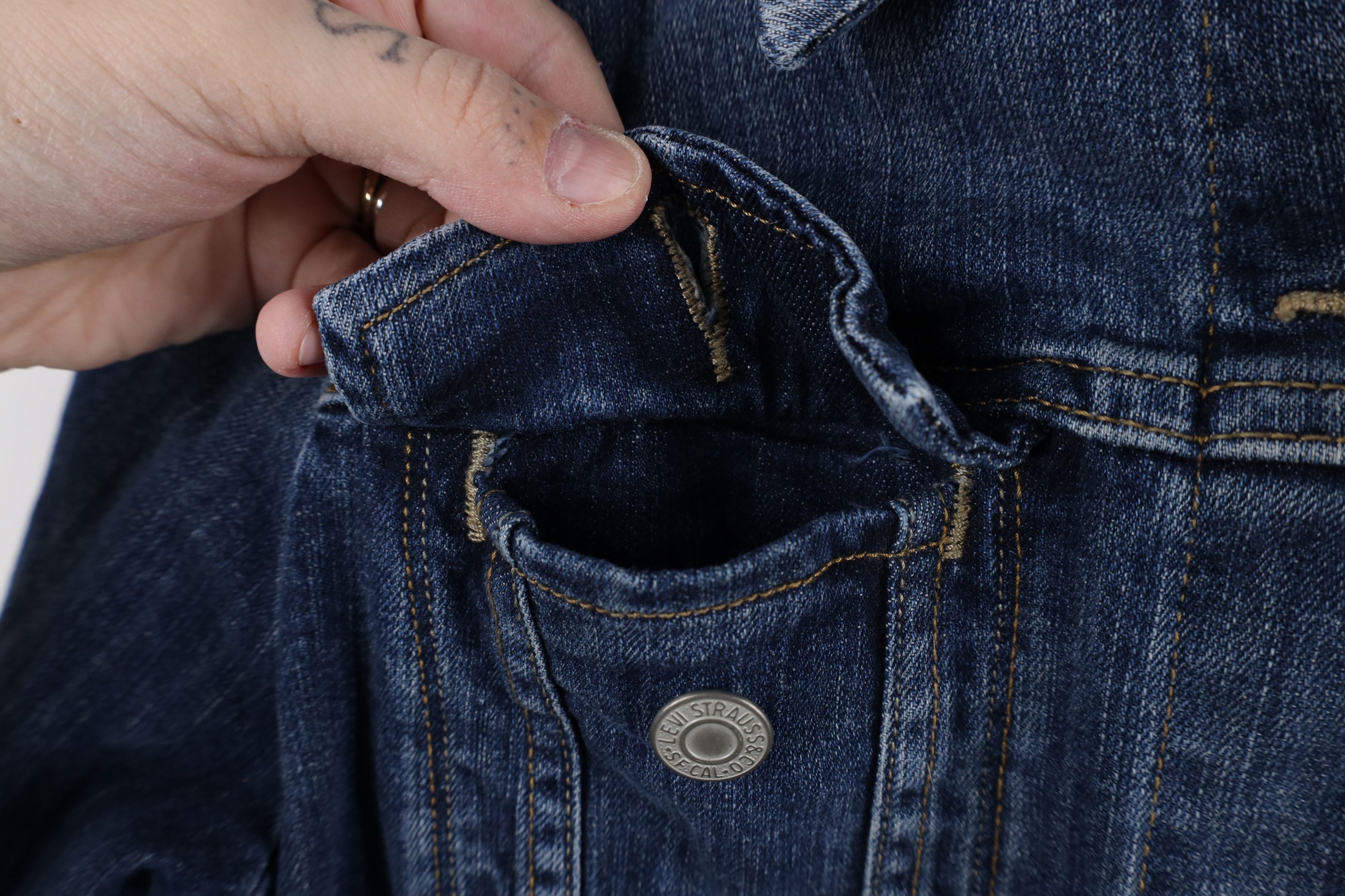 Levi's × Vintage Vintage Y2K Levis Stretch Denim Jean Trucker Jacket Blue Size L / US 10 / IT 46 - 7 Thumbnail