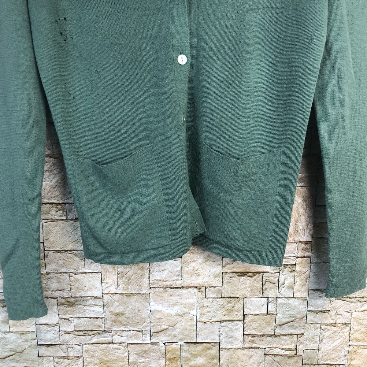 Vintage Les Halles Green Cardigan Knitwear #A163 Size S / US 4 / IT 40 - 6 Thumbnail