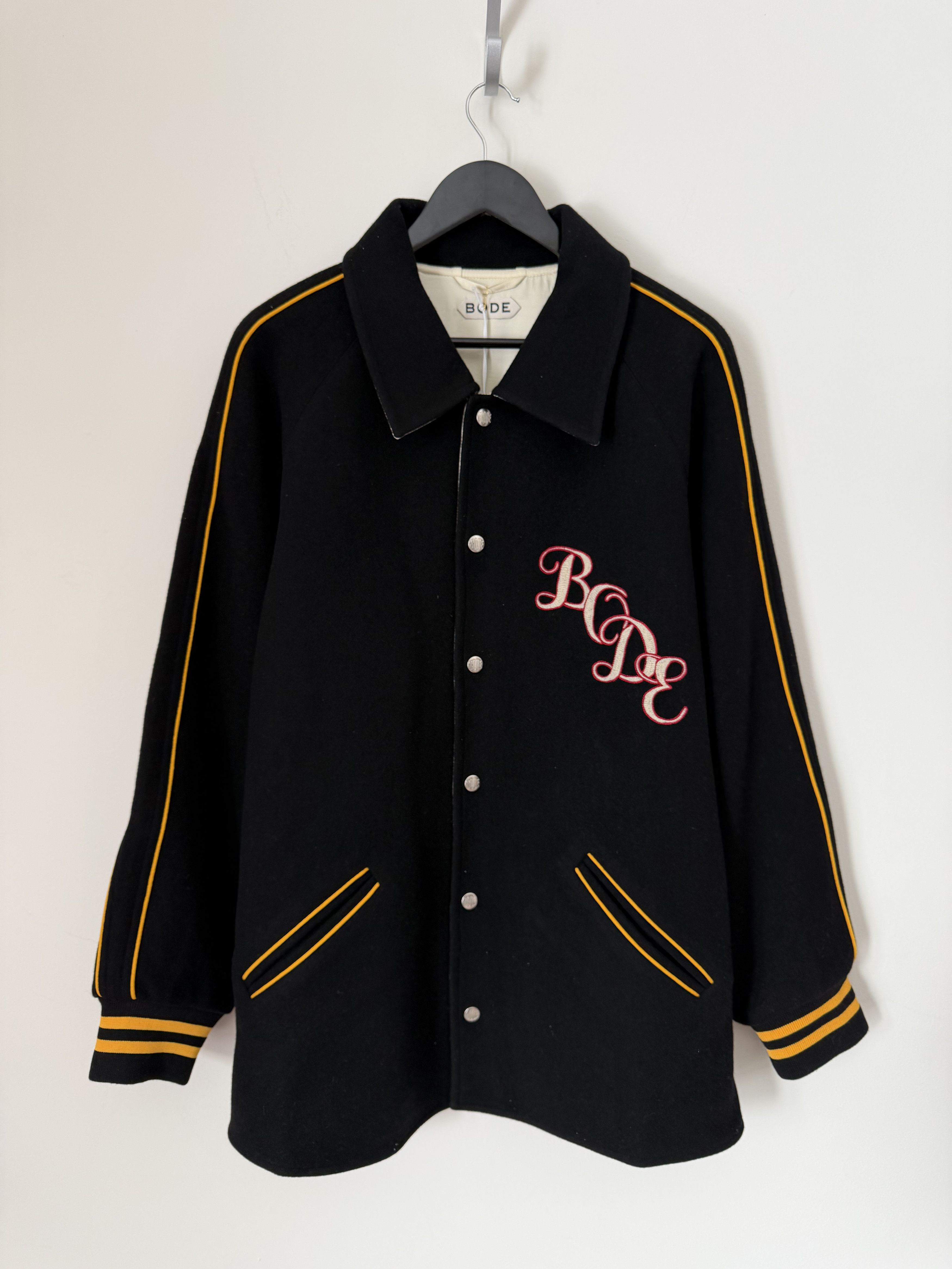 Bode Bode Monogram Snap Reversible Jacket in Black Cream Size US L / EU 52-54 / 3 - 1 Thumbnail
