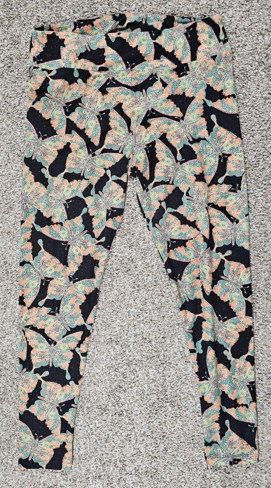 Designer LuLaRoe butterfly tall & curvy leggings Size 30" / US 8 / IT 44 - 1 Thumbnail