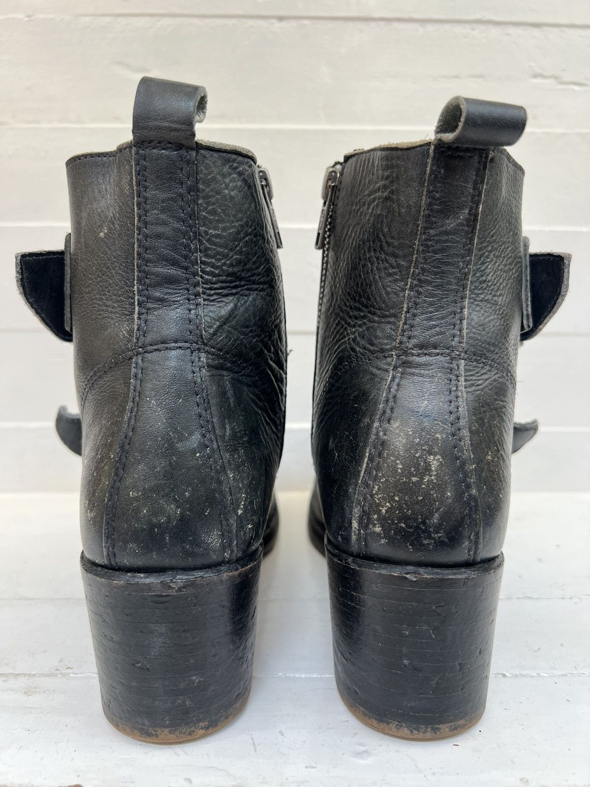 Frye Frye Sabrina Double Buckle Fatigue Leather Made In USA Boots Size US 9.5 / IT 39.5 - 8 Thumbnail