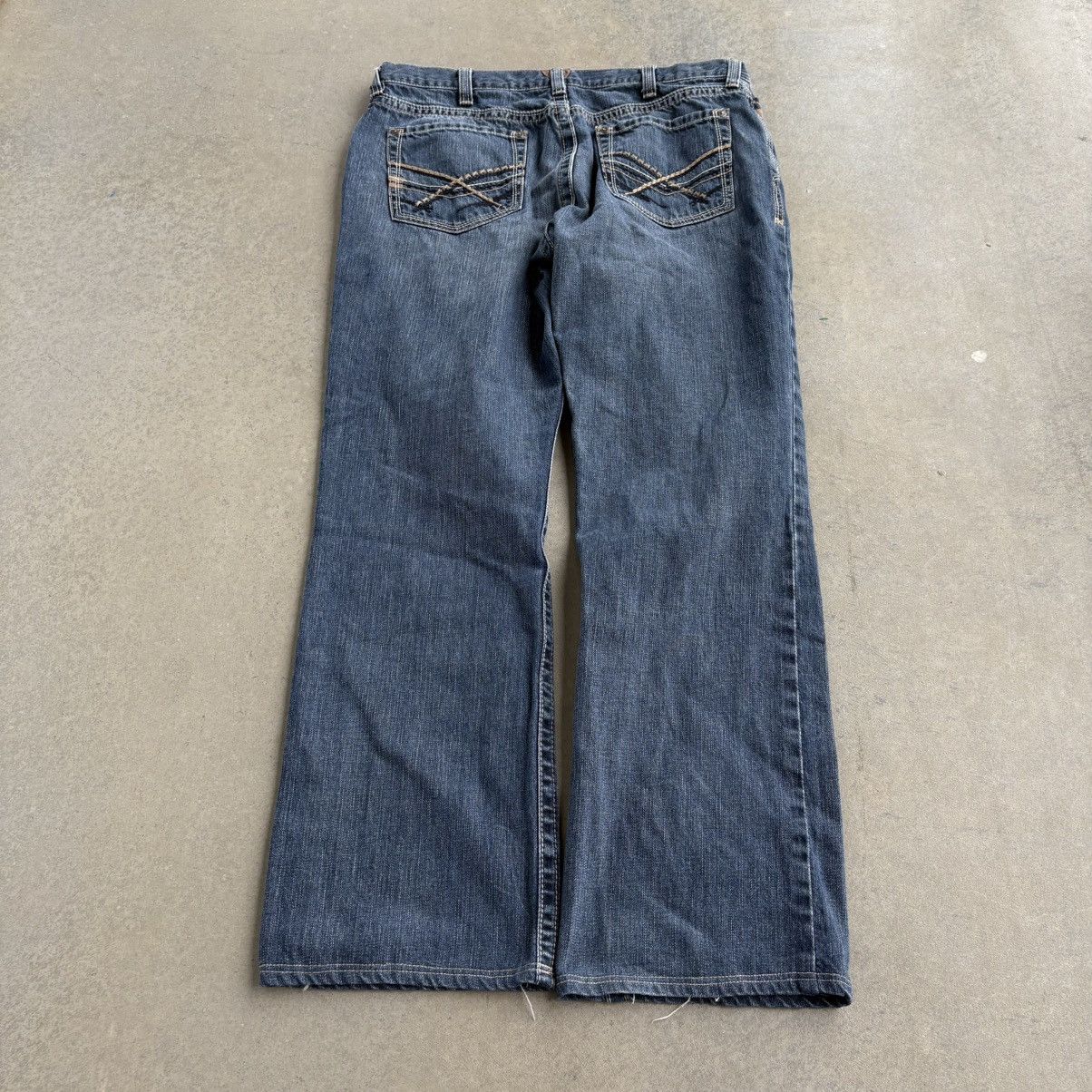 Ariat × Rock Revival Crazy Ariat Boot Cut 38x36 Baggy Denim Jeans Work Pants Size US 38 / EU 54 - 8 Thumbnail