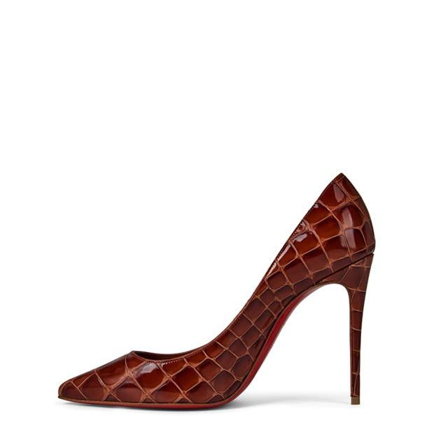 Christian Louboutin Kate 100mm Croc Pumps Size US 9 / IT 39 - 3 Thumbnail