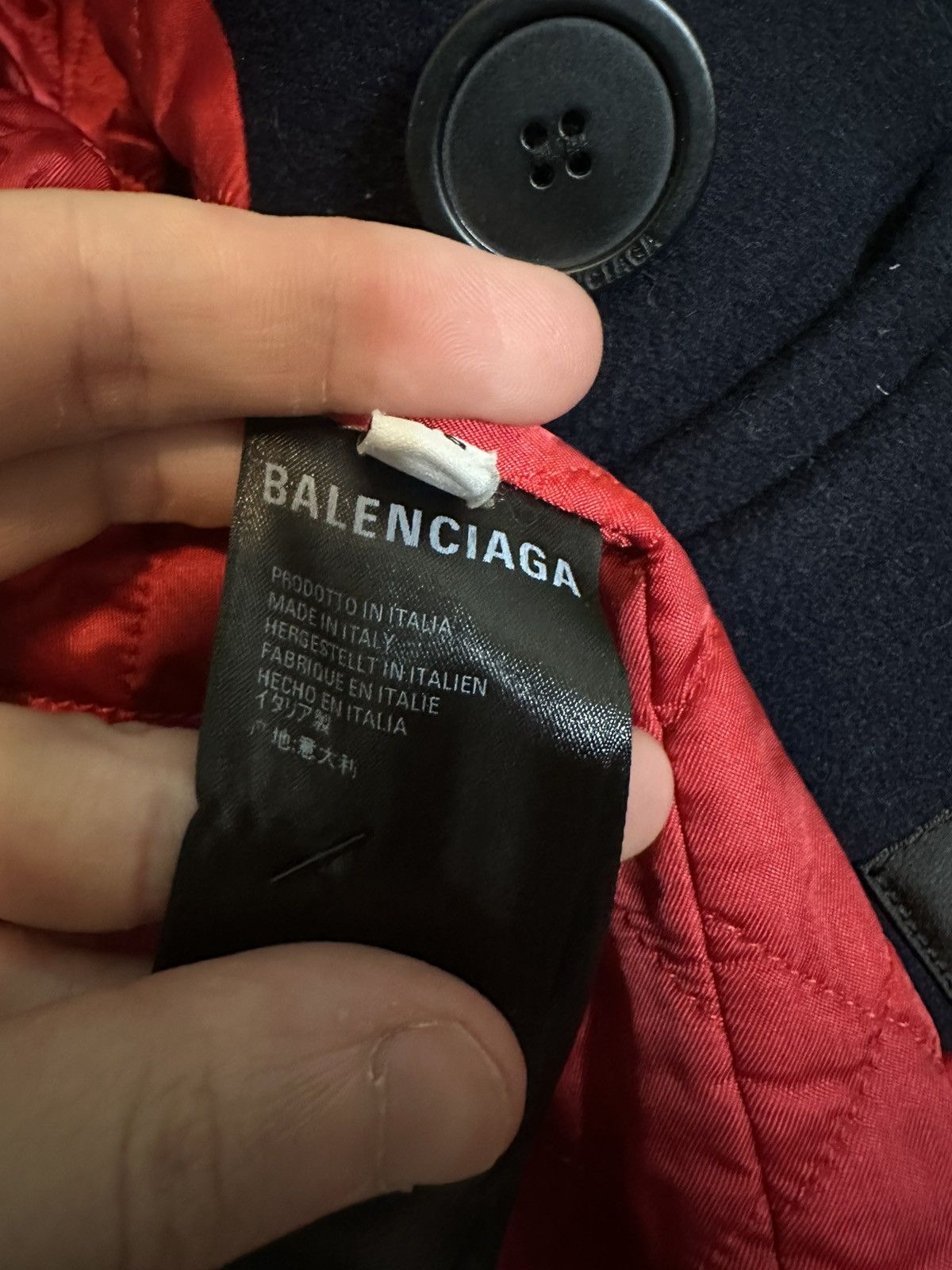 Balenciaga Padded shoulder cashmere + wool fleece 2019 peacoat NWT Size US S / EU 44-46 / 1 - 13 Thumbnail