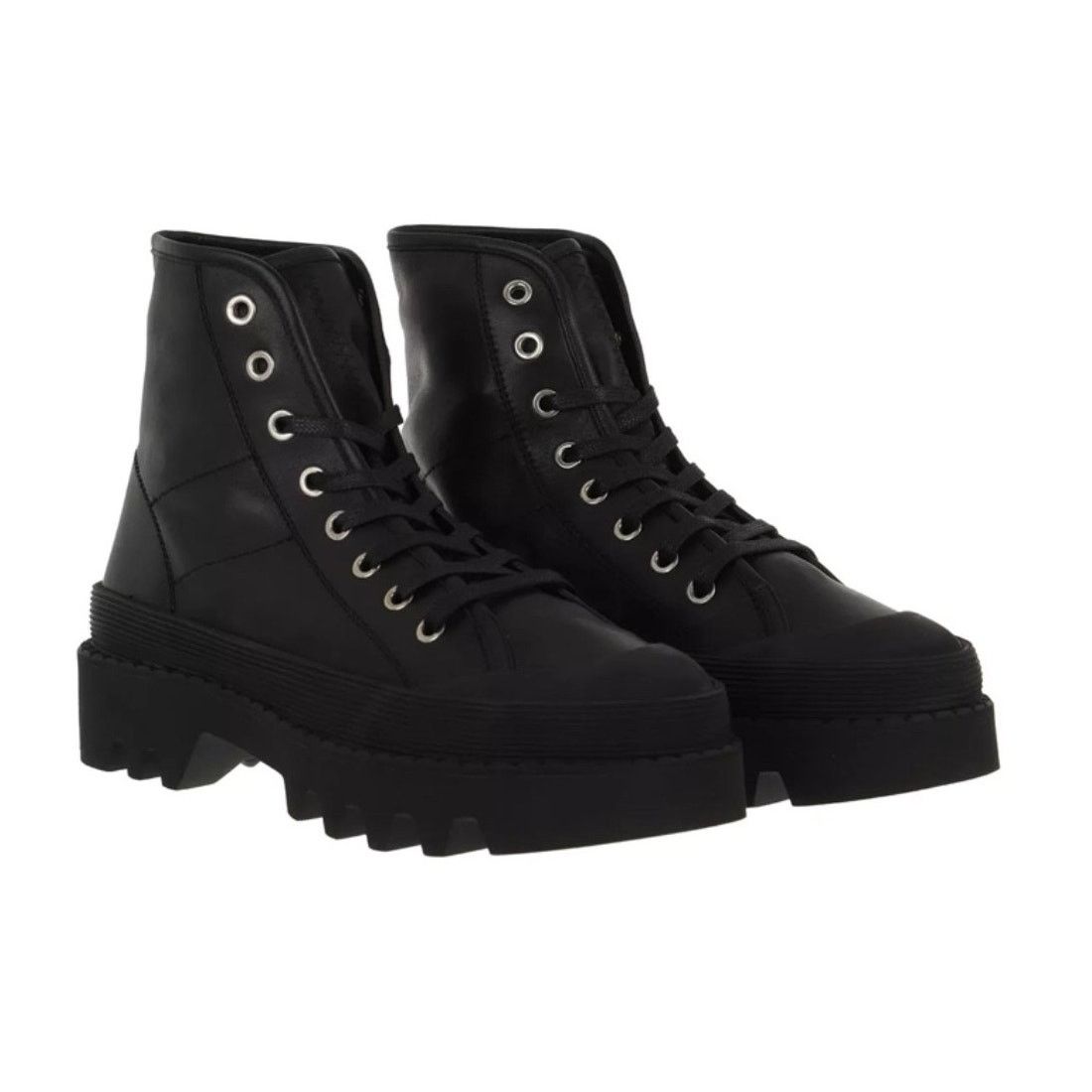 Proenza Schouler new PS The City Black Leather Combat Boots EU 38 Lug Sole Size US 8 / IT 38 - 1 Thumbnail