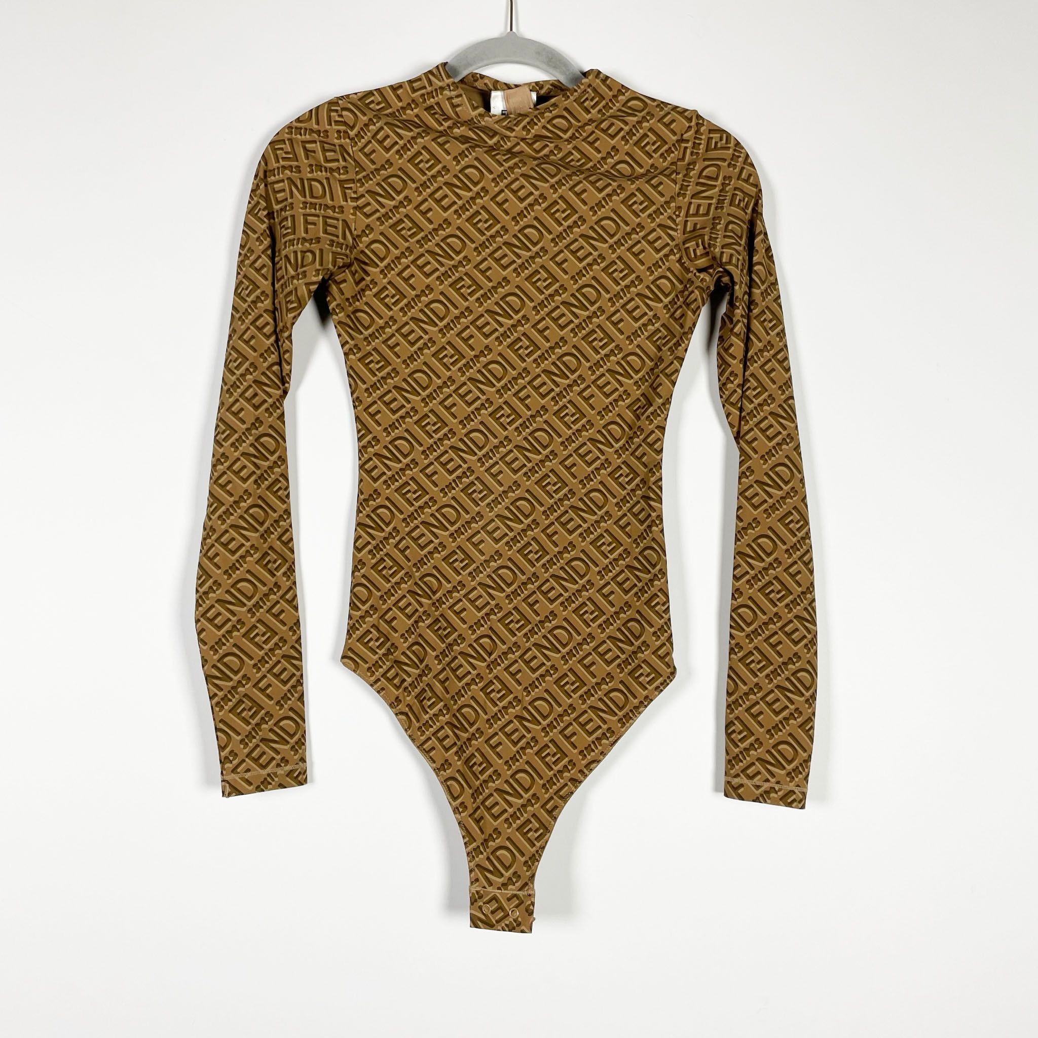 Fendi/Skims Mock 2024 Neck Long Sleeve Bodysuit