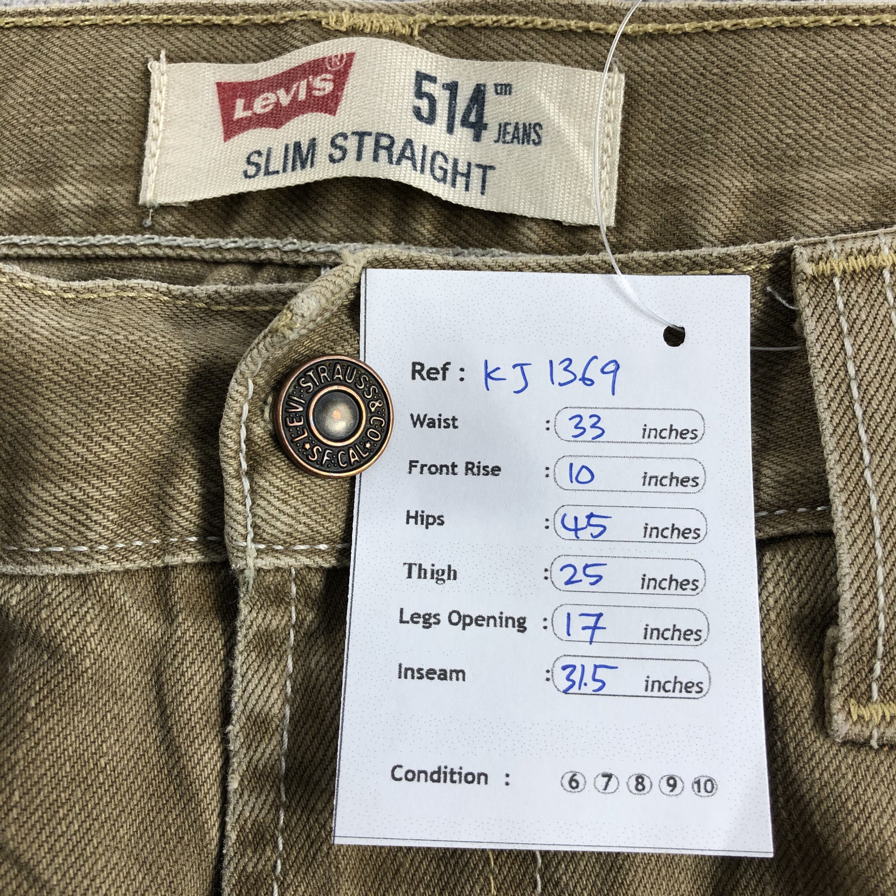 Levi's Vintage Levis 514 Jeans Earth Tone Denim KJ1369 Size US 33 - 16 Thumbnail