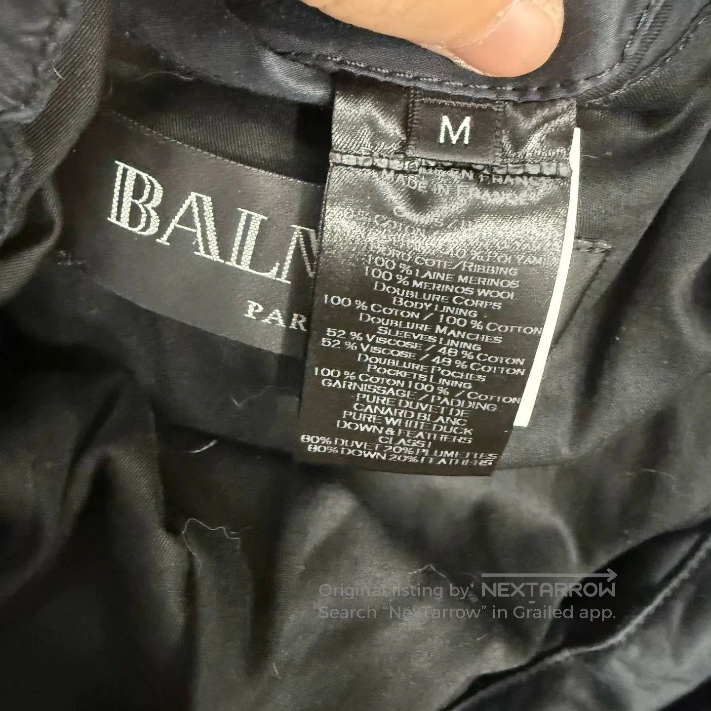 Balmain BALMAIN Black Court Style Down Jacket. Size US M / EU 48-50 / 2 - 4 Thumbnail