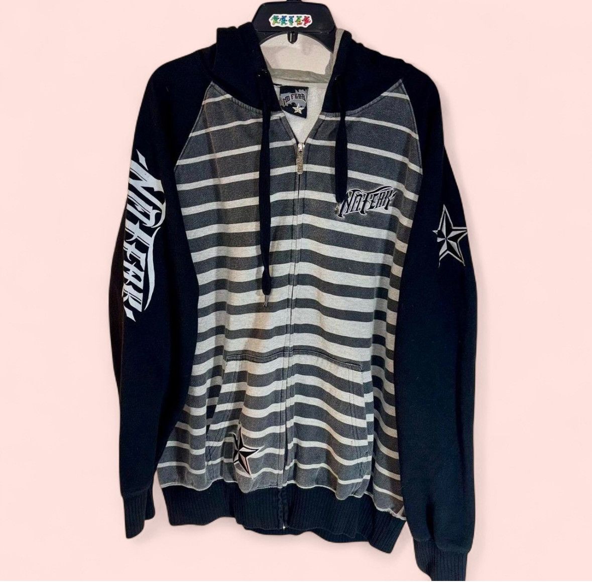 No Fear y2k NO FEAR Zip Up Size XL Hoodie Jacket 2000s Skater Grunge Size US XL / EU 56 / 4 - 1 Thumbnail