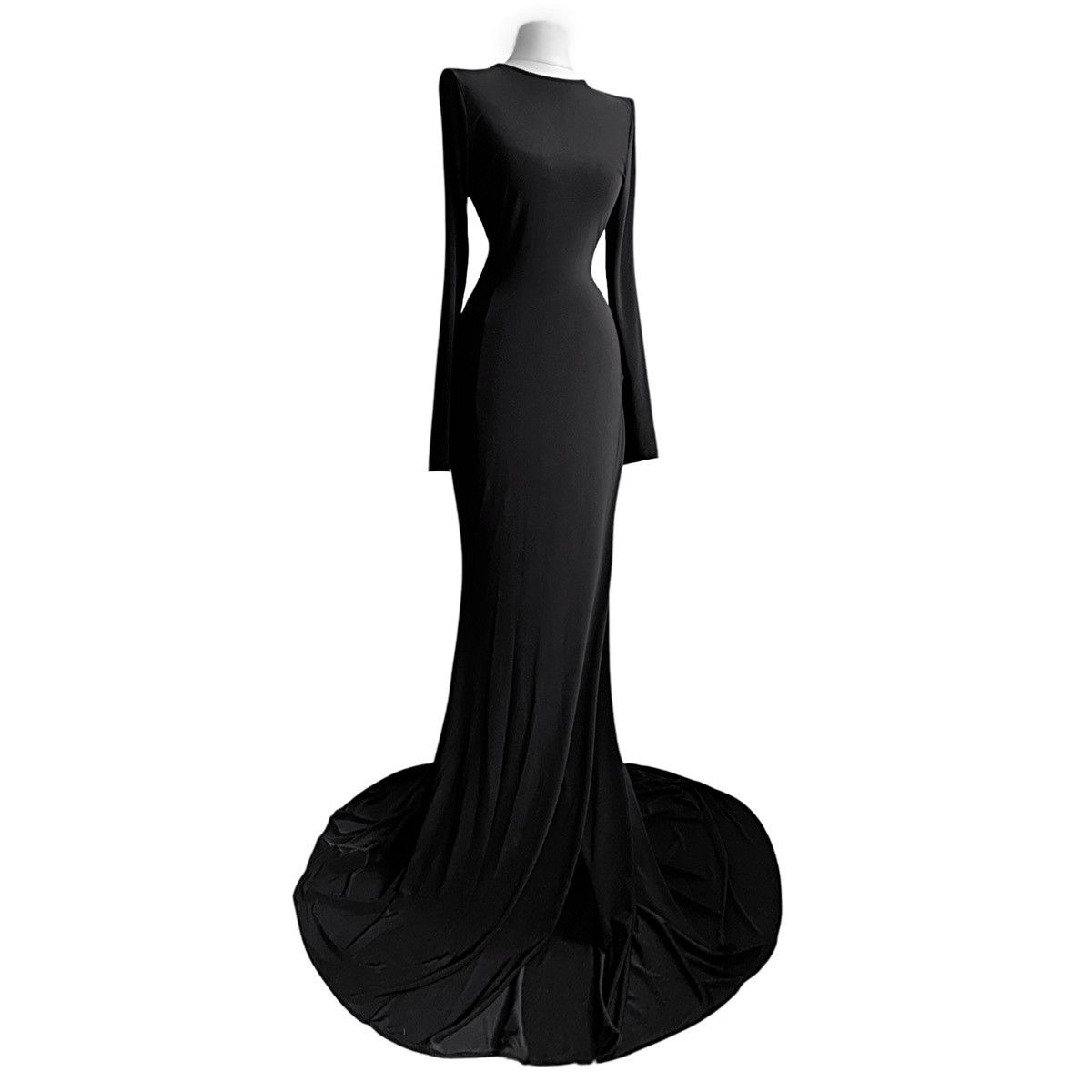 Vintage Dramatic long dress with long sleeves and lace back Size S / US 4 / IT 40 - 1 Thumbnail