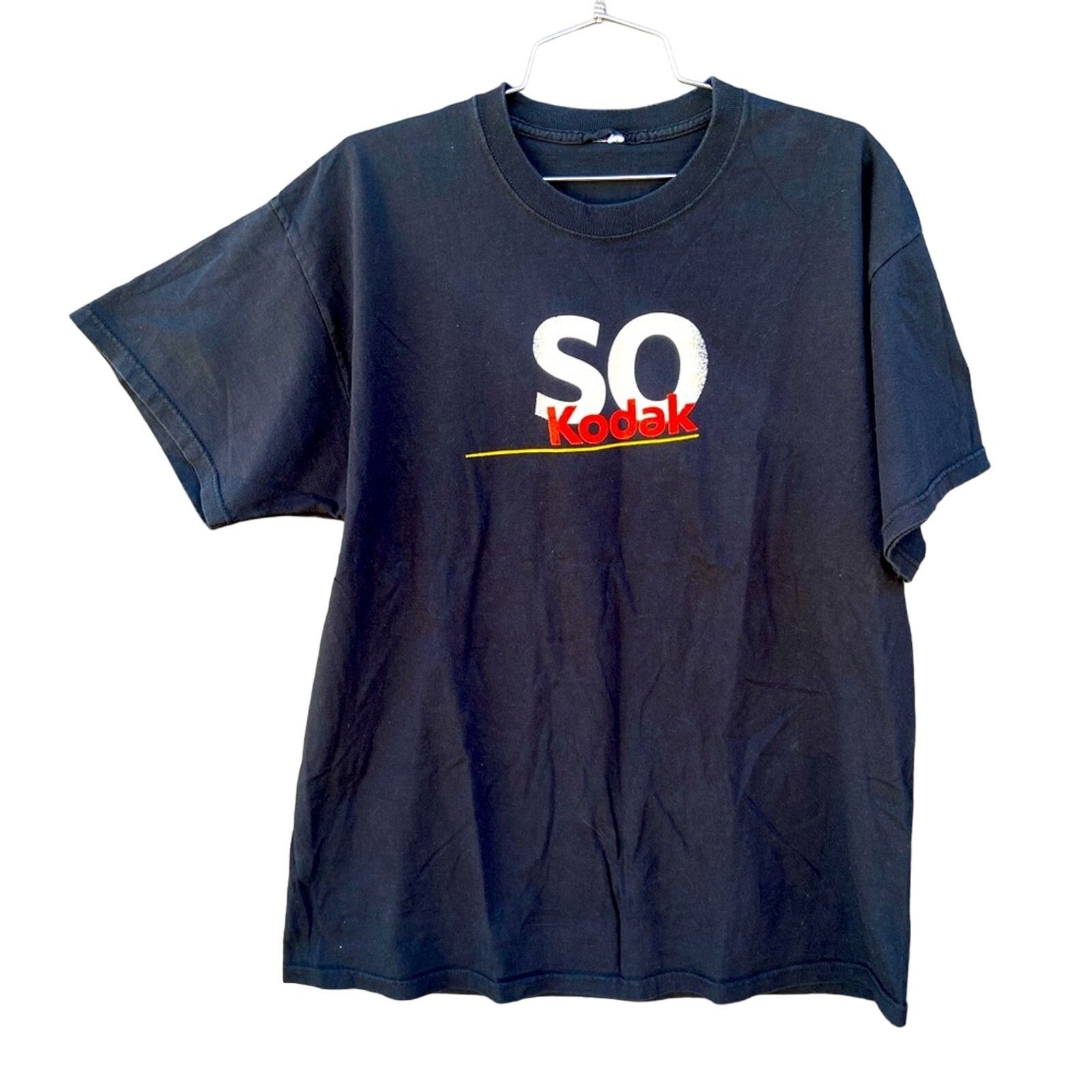 ★KODAK★ Big Logo Cotton Short Sleeve T-Shirt BLACK Loose Fit T-shirt - Black/Kodak - Men | H&M US