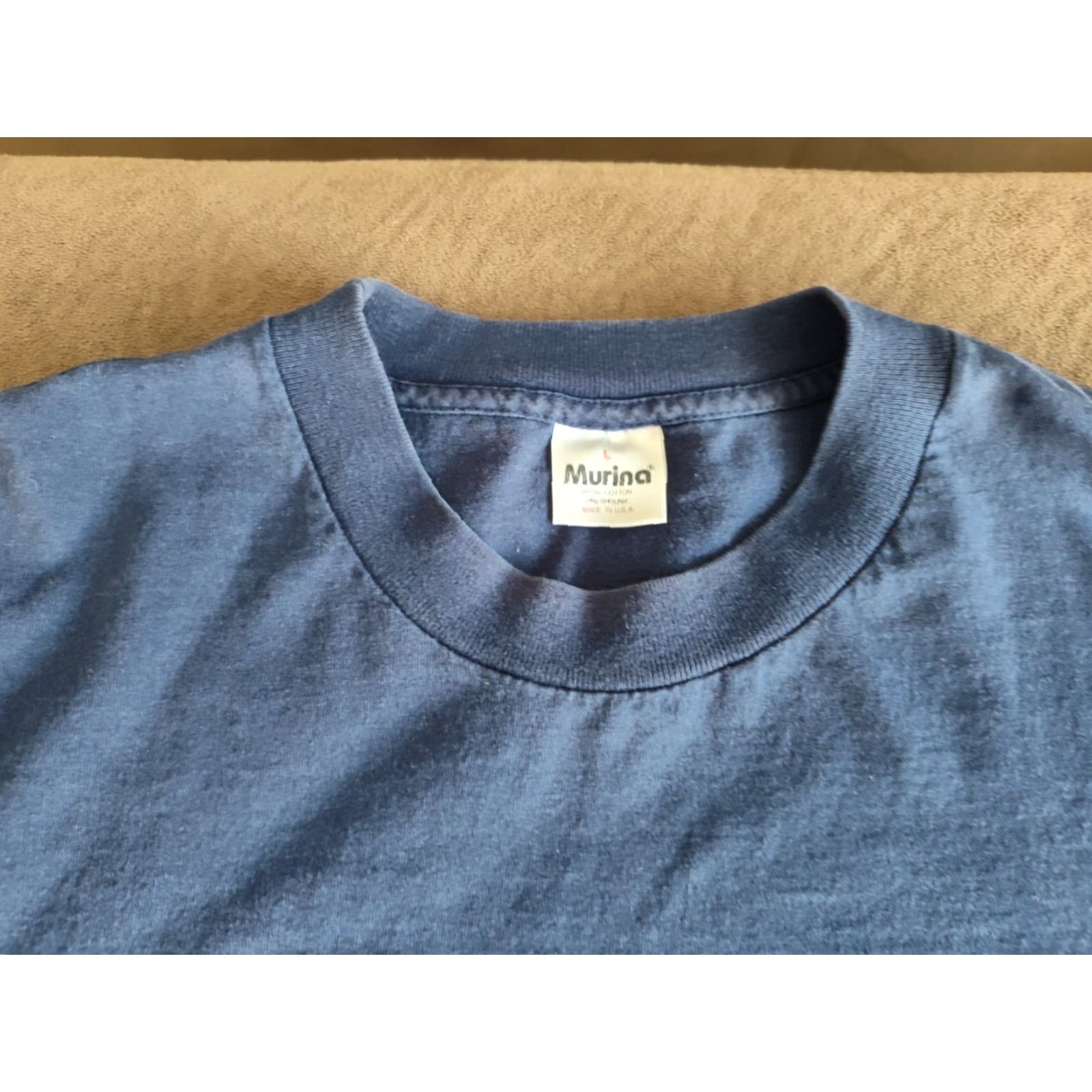 Vintage VINTAGE Murina Bourbon St New Orleans Single Stitch Tee Mens Large Blue 90s Embroidered Crew Neck Short Sleeve Cotton T-Shirt Made USA Size US L / EU 52-54 / 3 - 4 Thumbnail