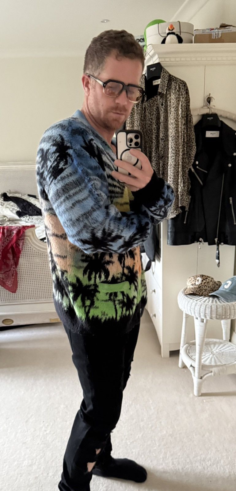 Celine $2.3k SS23 Celine 1 of 1 sample jaquard sunset cardigan Hedi Size US M / EU 48-50 / 2 - 4 Thumbnail