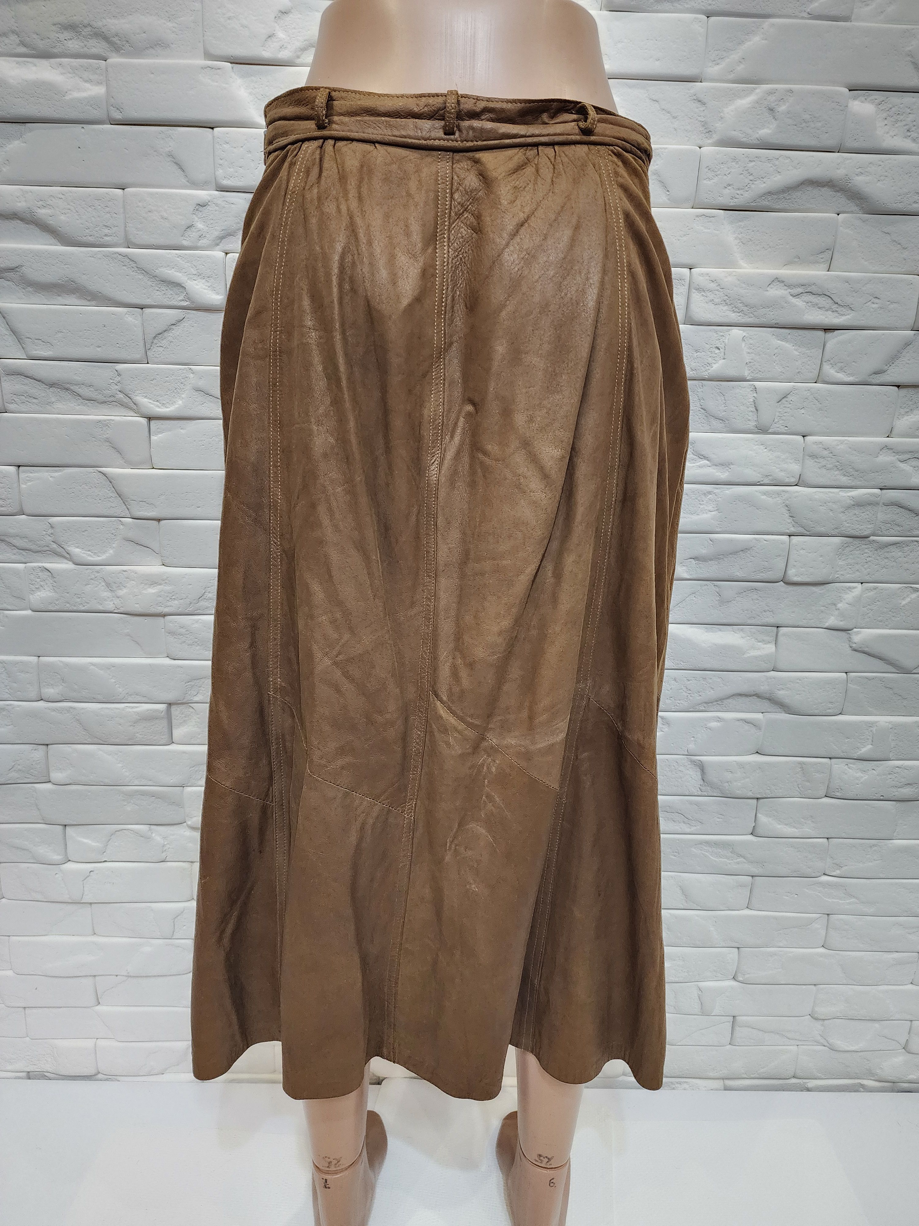 Genuine Leather Leather skirt made of thin leather. Size 28" / US 6 / IT 42 - 4 Thumbnail