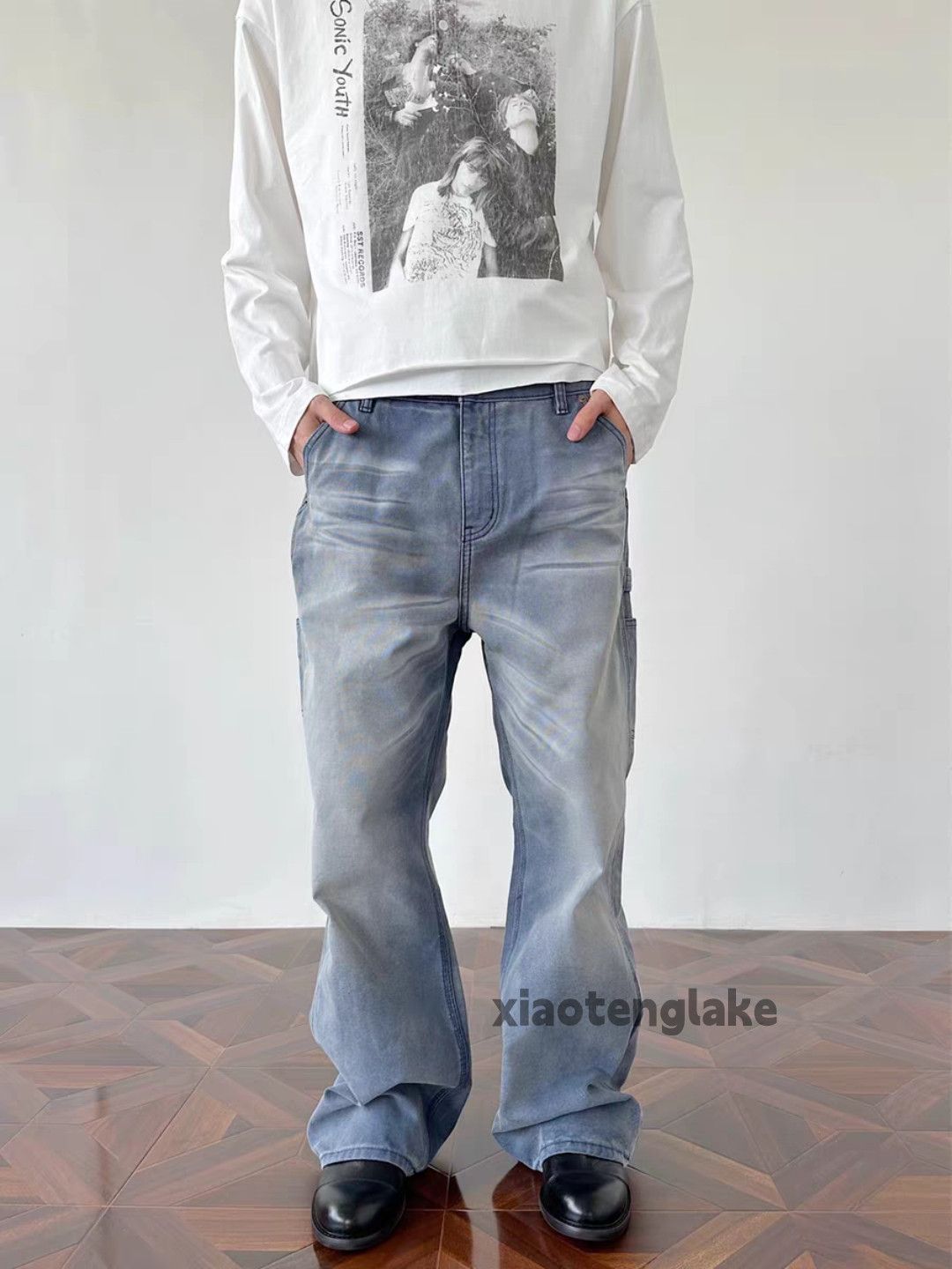 Jean Utility washed faded punk grunge loose hiphop jeans Size US 28 / EU 44 - 5 Thumbnail