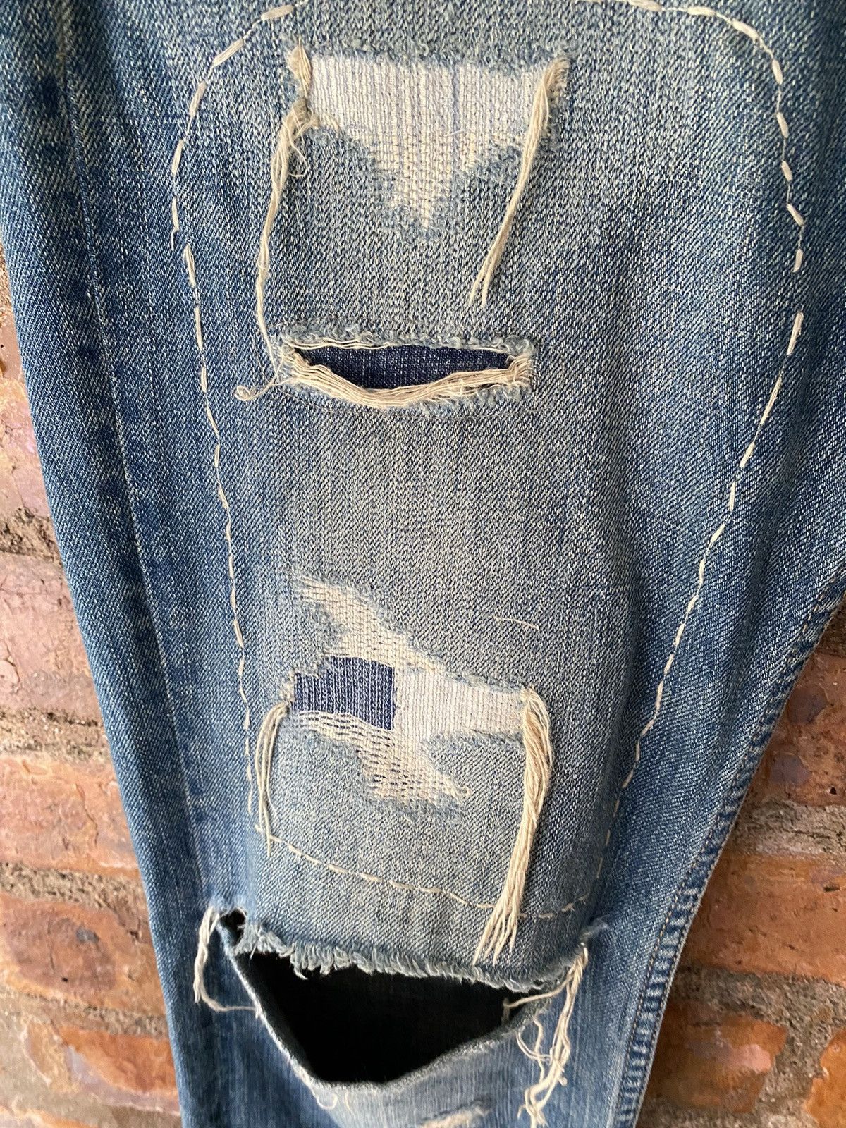 Fadeless 2000s Fadedless Japan patchwork distresses denim Size US 32 / EU 48 - 7 Thumbnail