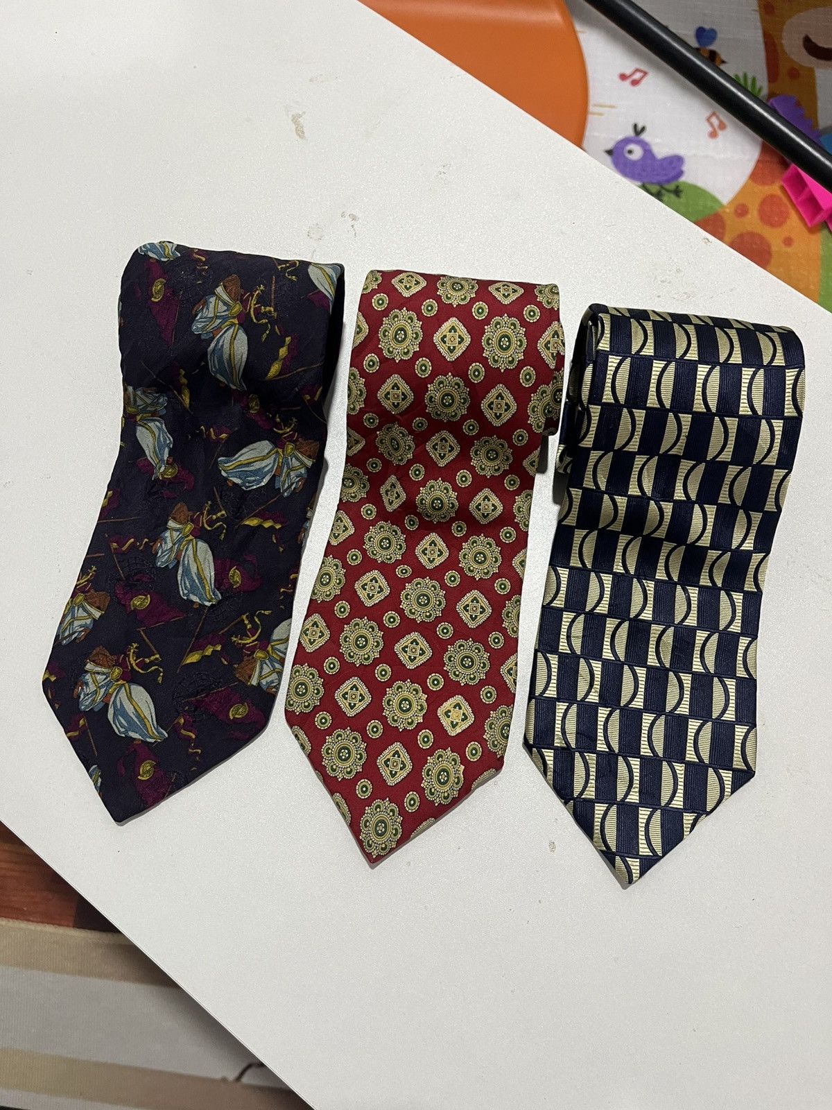 Alviero Martini Vintage Italian Silk Tie Set Alviero Martini Giovanni Vighi Size ONE SIZE - 1 Thumbnail