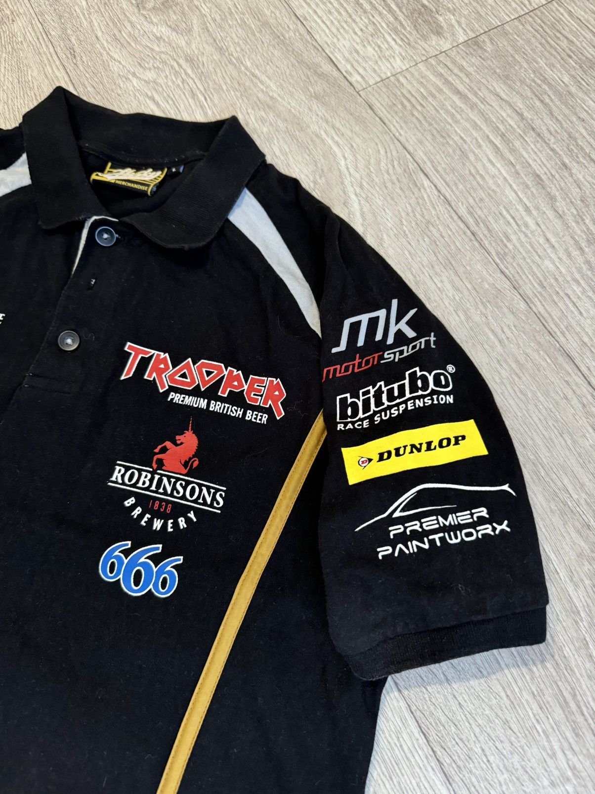Vintage 🔷Vintage Peter Hickman Iron Maiden Trooper Polo T-shirt 90s🔷 Size US L / EU 52-54 / 3 - 2 Thumbnail