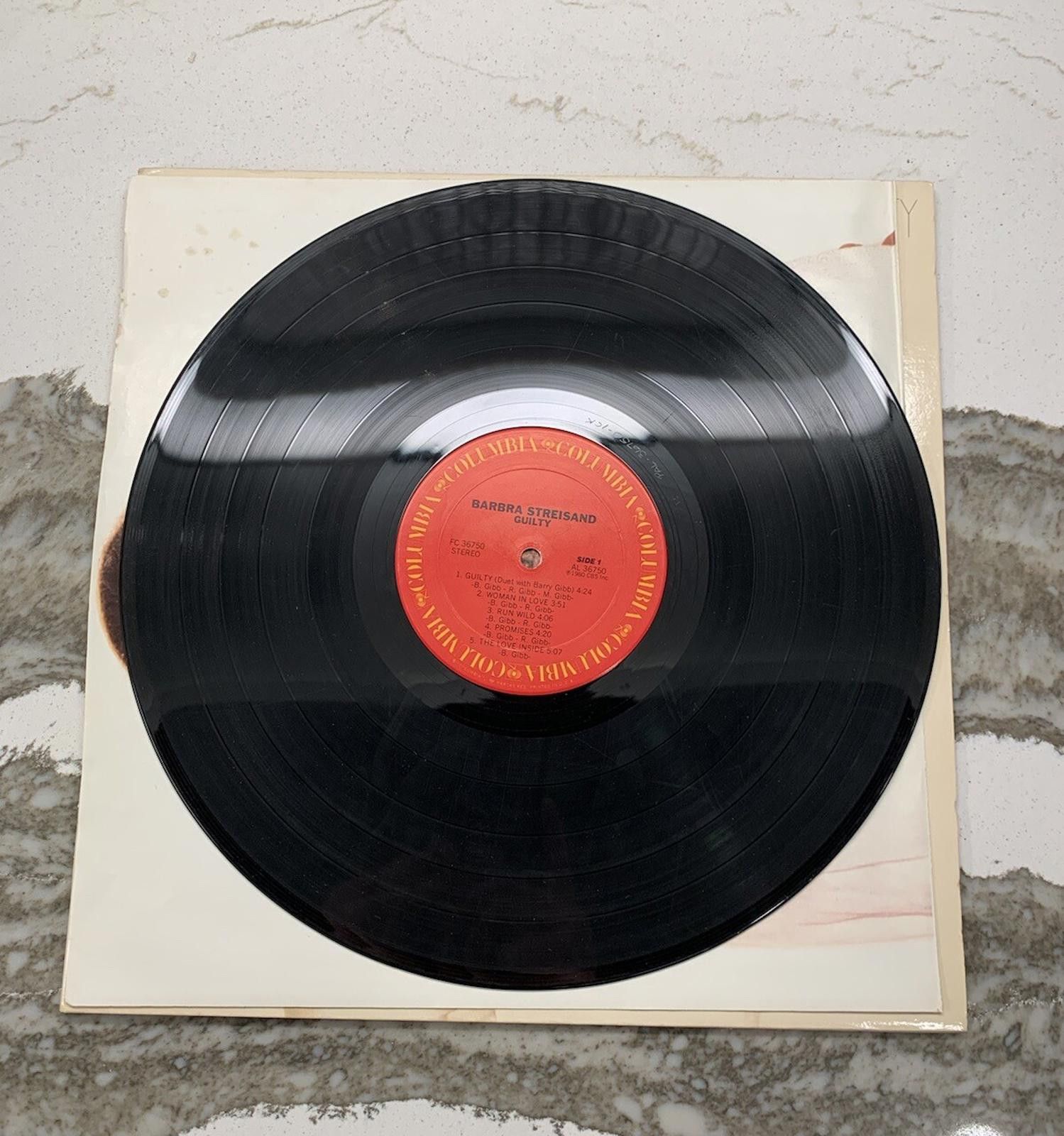 Designer GUILTY by Barbra Streisand Barry Gibb Vintage Vinyl LP 1980 Size ONE SIZE - 5 Thumbnail
