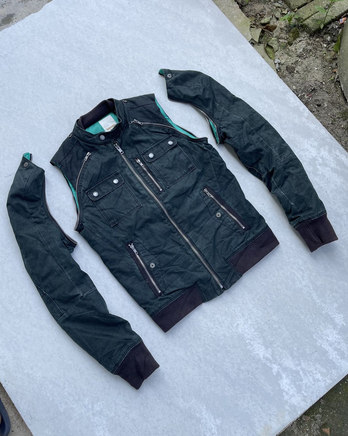 Diesel 🔥RARE🔥 DIESEL DETACHABLE SLEEVE RAIDER JACKET Size US S / EU 44-46 / 1 - 14 Thumbnail