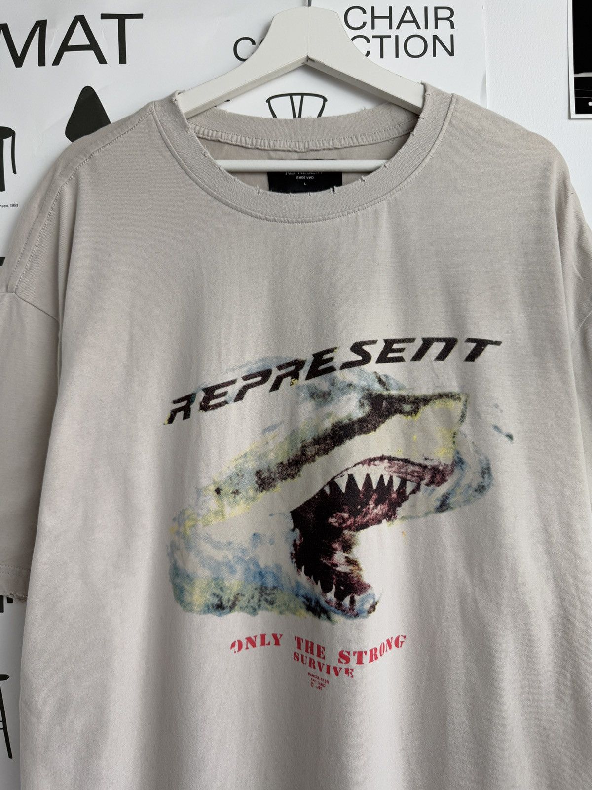 Designer × Represent Clo. Represent shark printed logo baggy t-shirt L designer luxury Size US S / EU 44-46 / 1 - 3 Thumbnail
