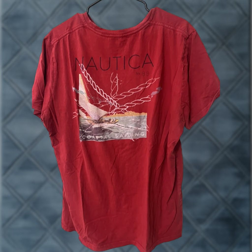 Nautica Nautica Coastal Sailing Club Red XL Men Graphic Tee Crew Neck Shirt Short Sleeve Size US XL / EU 56 / 4 - 1 Thumbnail