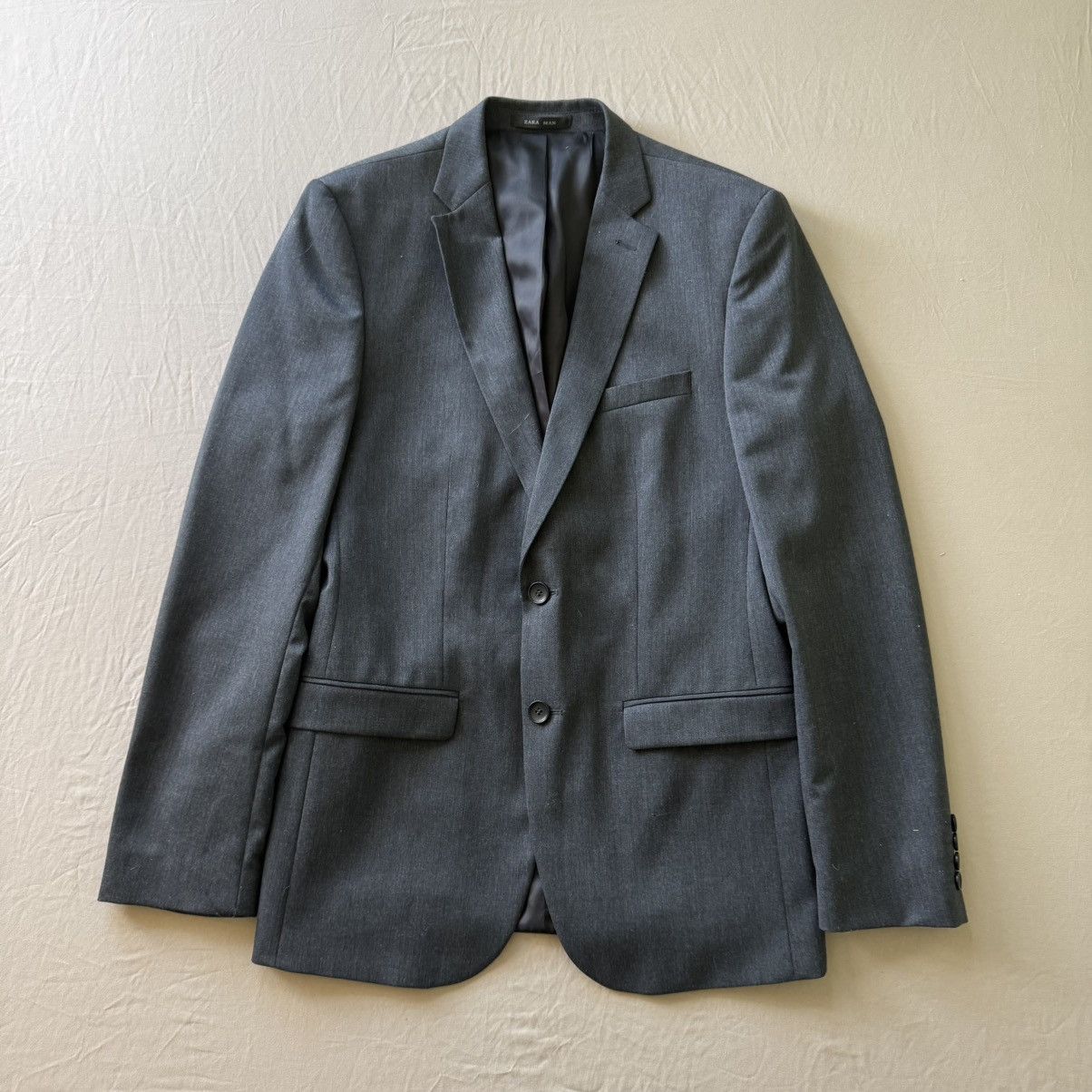 Zara Zara Man WOOL SUIT BLAZER Size 38R - 1 Thumbnail
