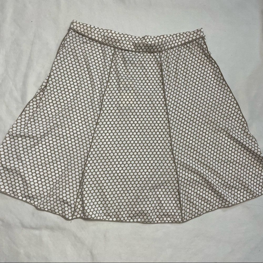 Other NWT New Max Studio Beige White Polka Dot Skirt Size L Size 34" / US 12 / IT 48 - 8 Thumbnail