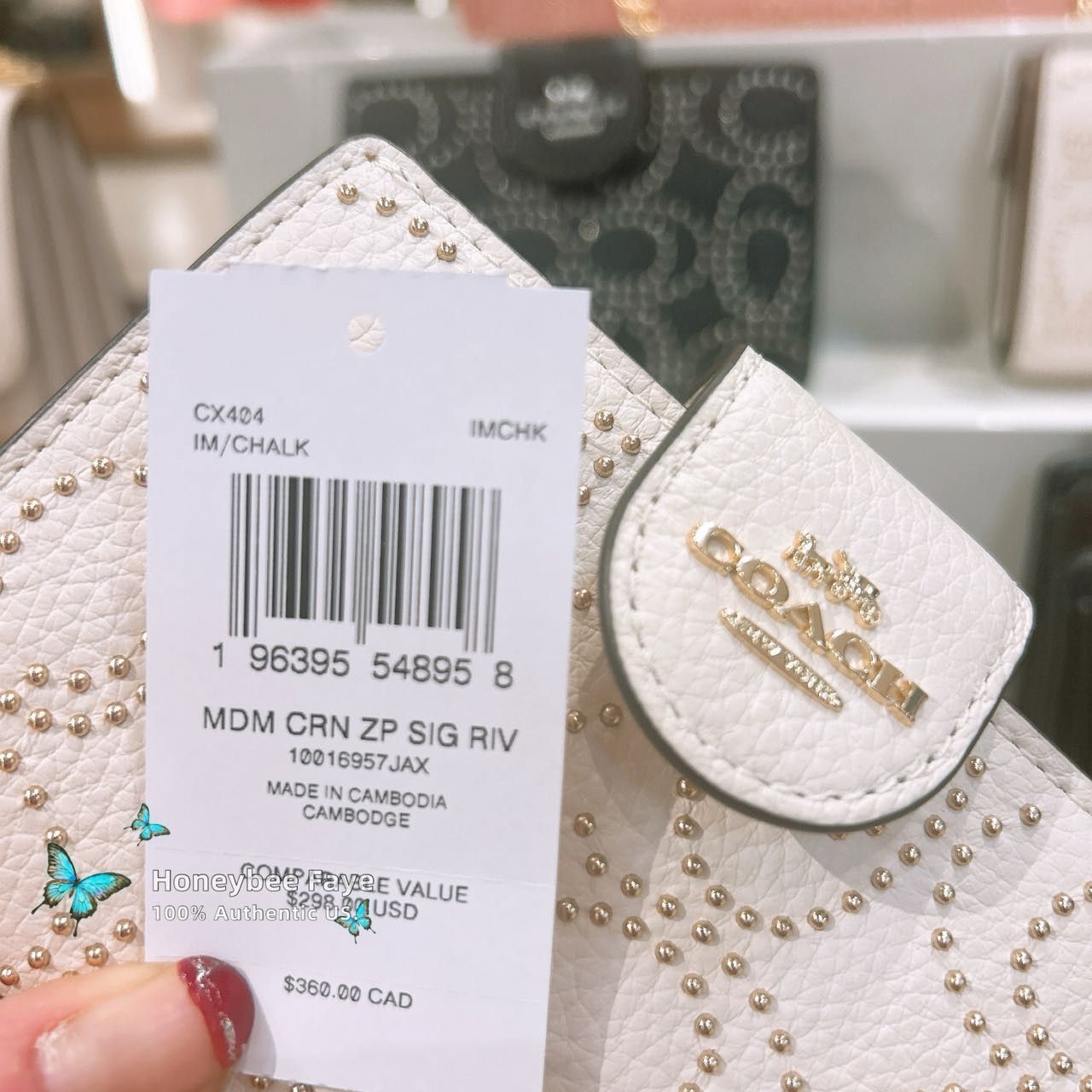 Coach Medium Corner Zip Wallet With Signature Rivets CX404 Size ONE SIZE - 4 Thumbnail