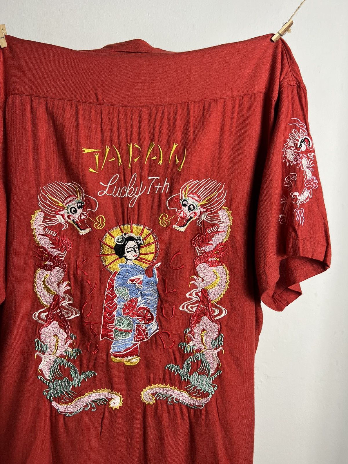 Toyo Enterprises × Vintage Vintage 1990s Houston Japan Lucky 7th Rayon Shirts Size US L / EU 52-54 / 3 - 2 Thumbnail