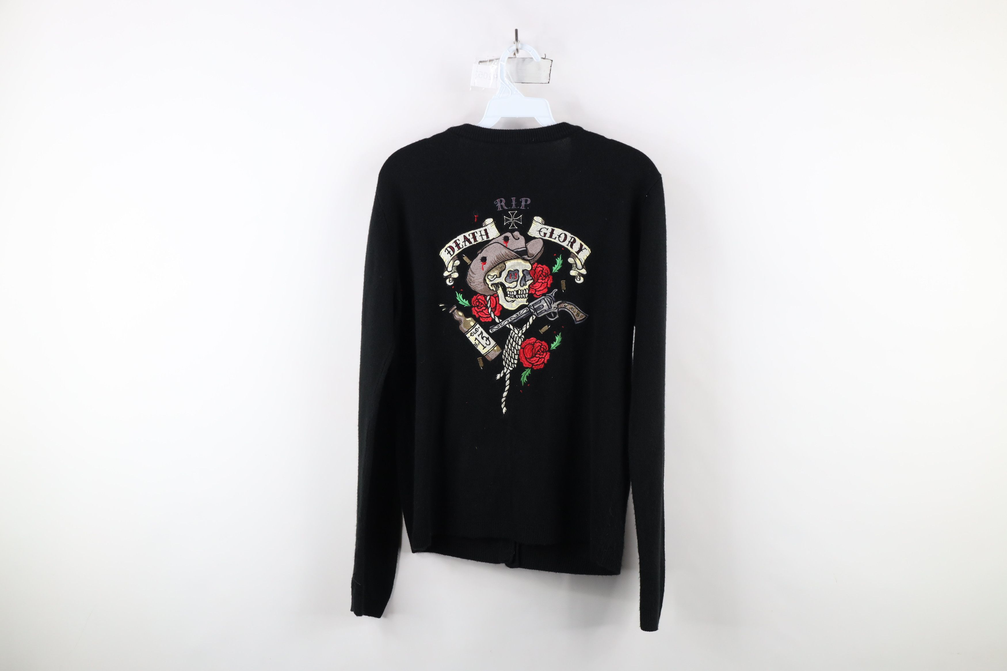 Vintage Vintage Y2K Rockabilly Soft Knit Cardigan Sweater Black Size XL / US 12-14 / IT 48-50 - 10 Thumbnail