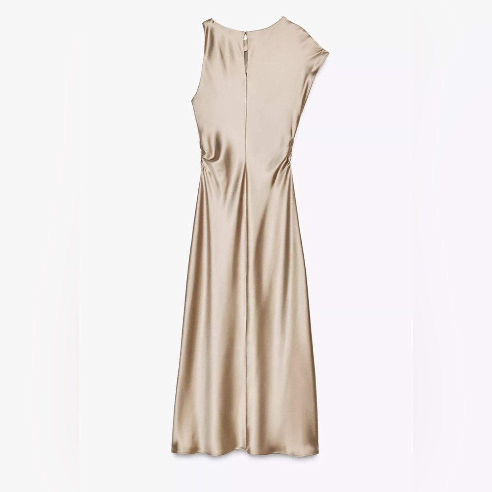 Zara Nwt- zara- satin effect draped midi dress- small Size S / US 4 / IT 40 - 3 Thumbnail