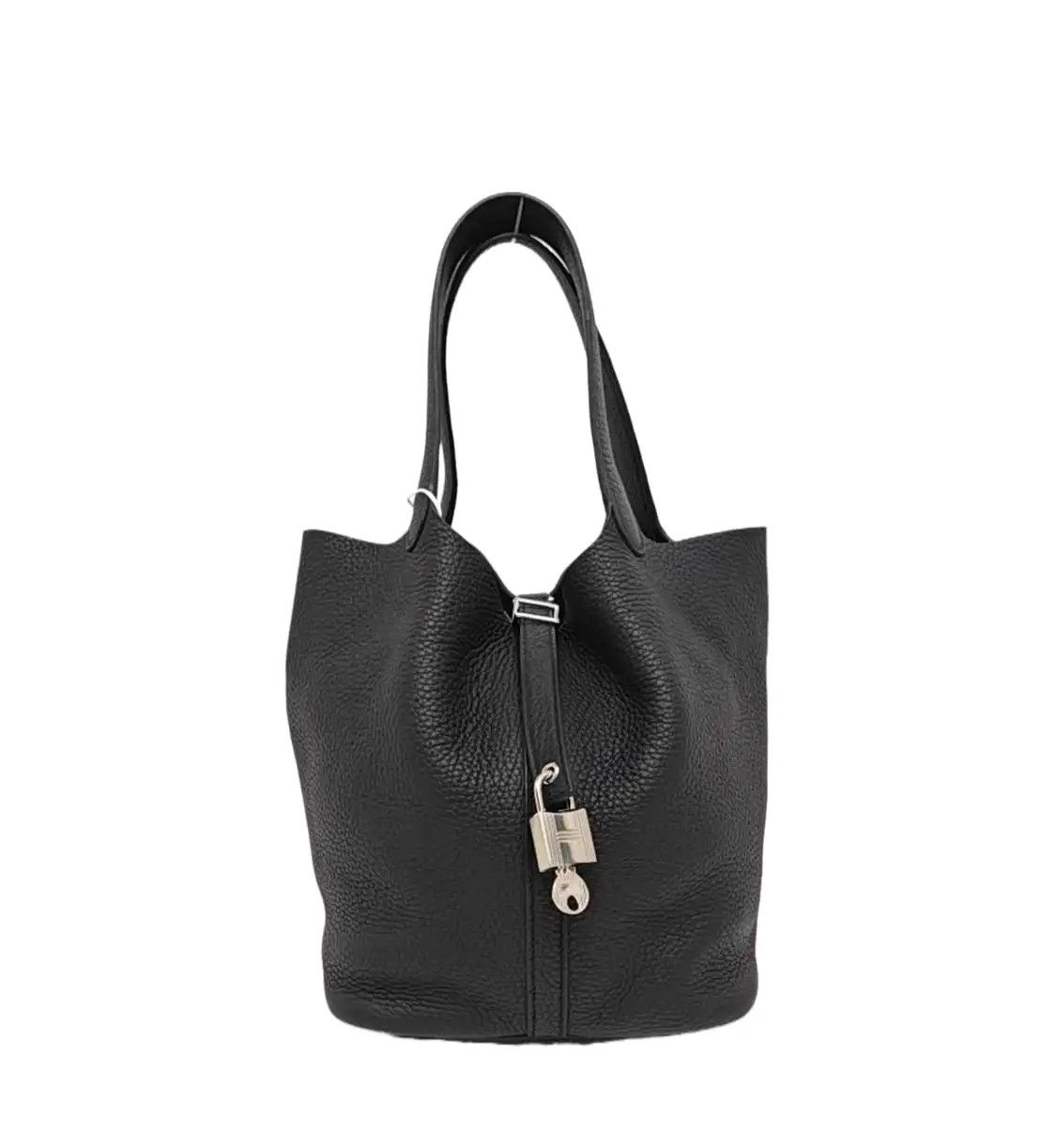 Hermes Hermes Picotin Lock 22 black Clemence cowhide leather picotin handbag silver har Size ONE SIZE - 1 Thumbnail