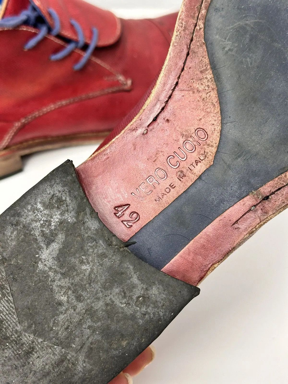 14th Addiction Rare red AS 98 leather lace-up shoes vintage detailed Size US 9 / EU 42 - 10 Thumbnail